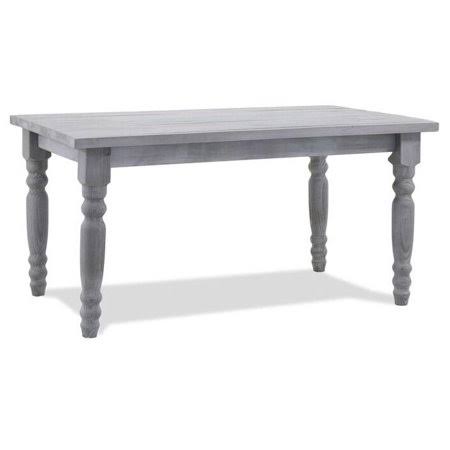 Grain Wood Furniture Valerie 63-inch Solid Wood Dining Table, Gray