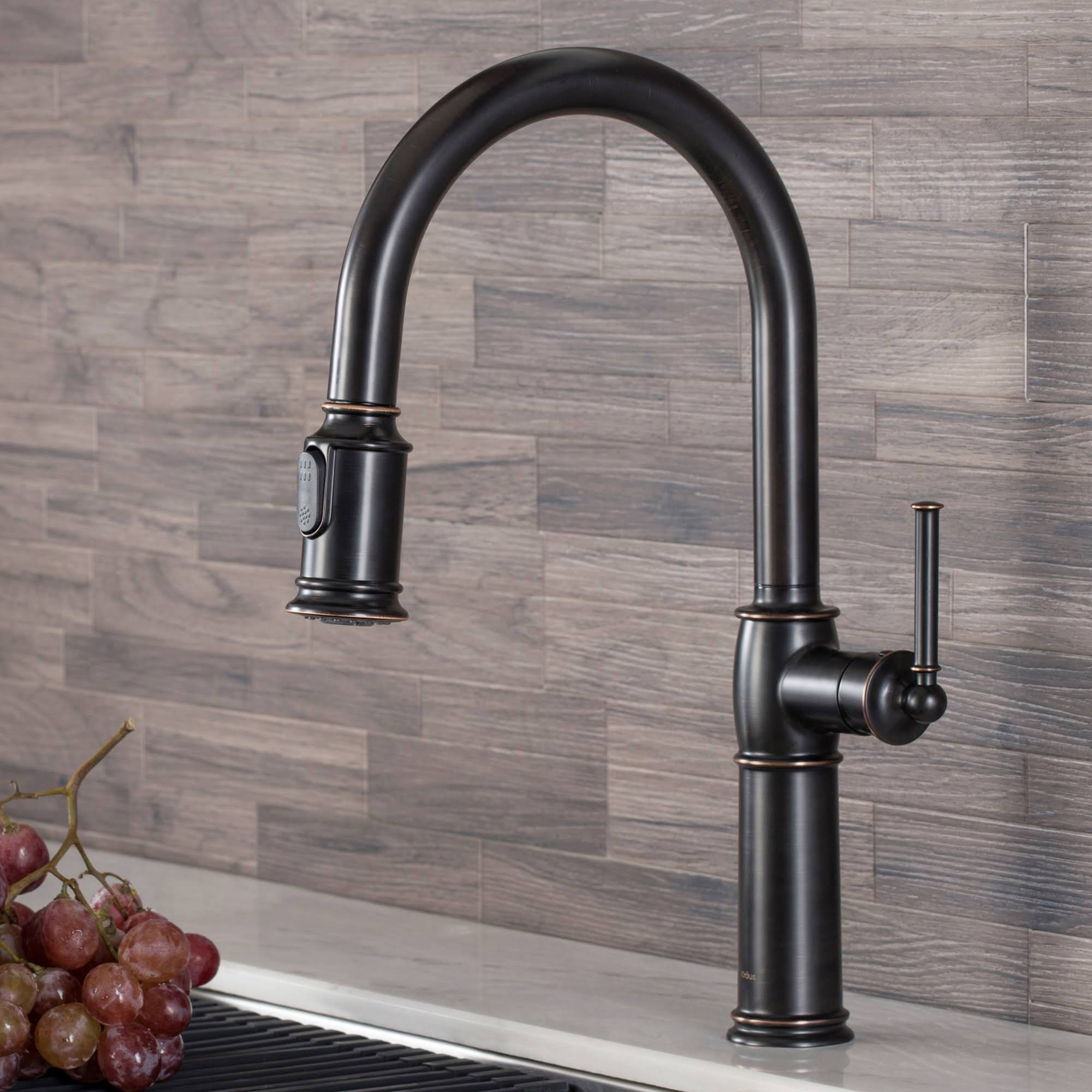 Kraus KPF-1682ORB Sellette Traditional Single Handle Pull-Down Kitchen Faucet - Oil Rubbed Bronze
