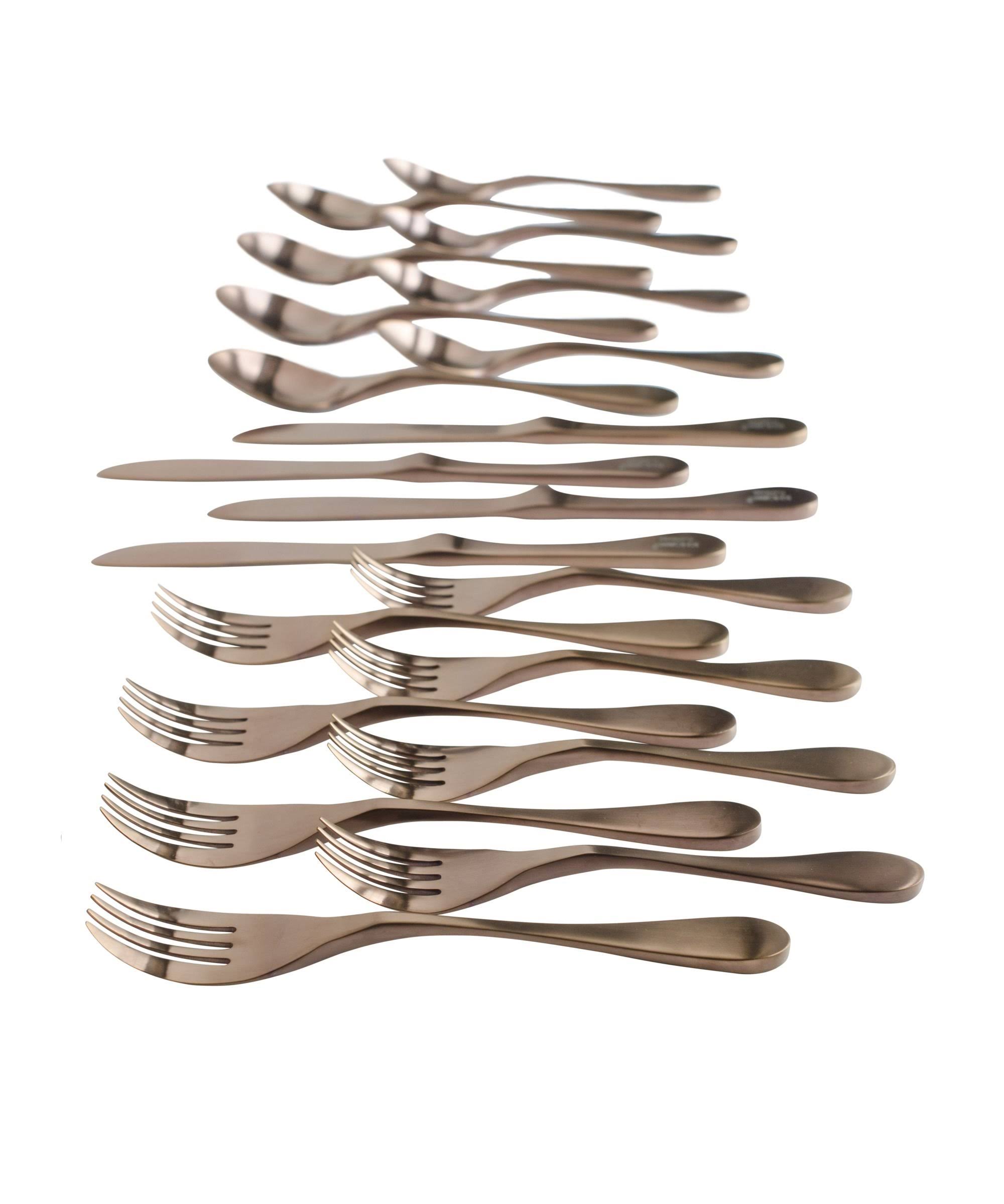 Knork Original Titanium Coated Flatware Set 20 Piece, Antique Copper