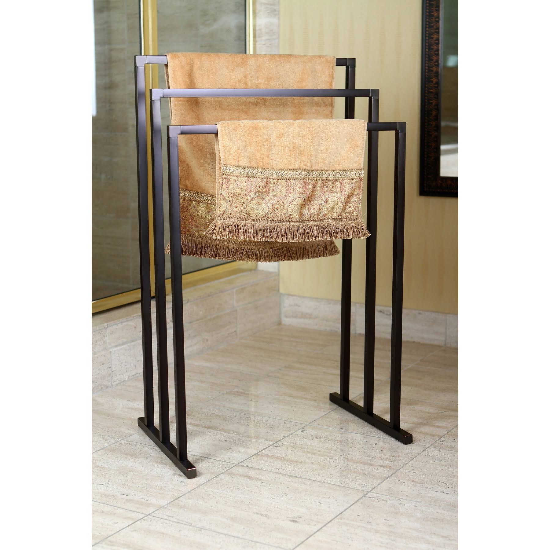 Kingston Brass Pedestal Oil Rubbed Bronze 3-Tier Iron Towel Rack