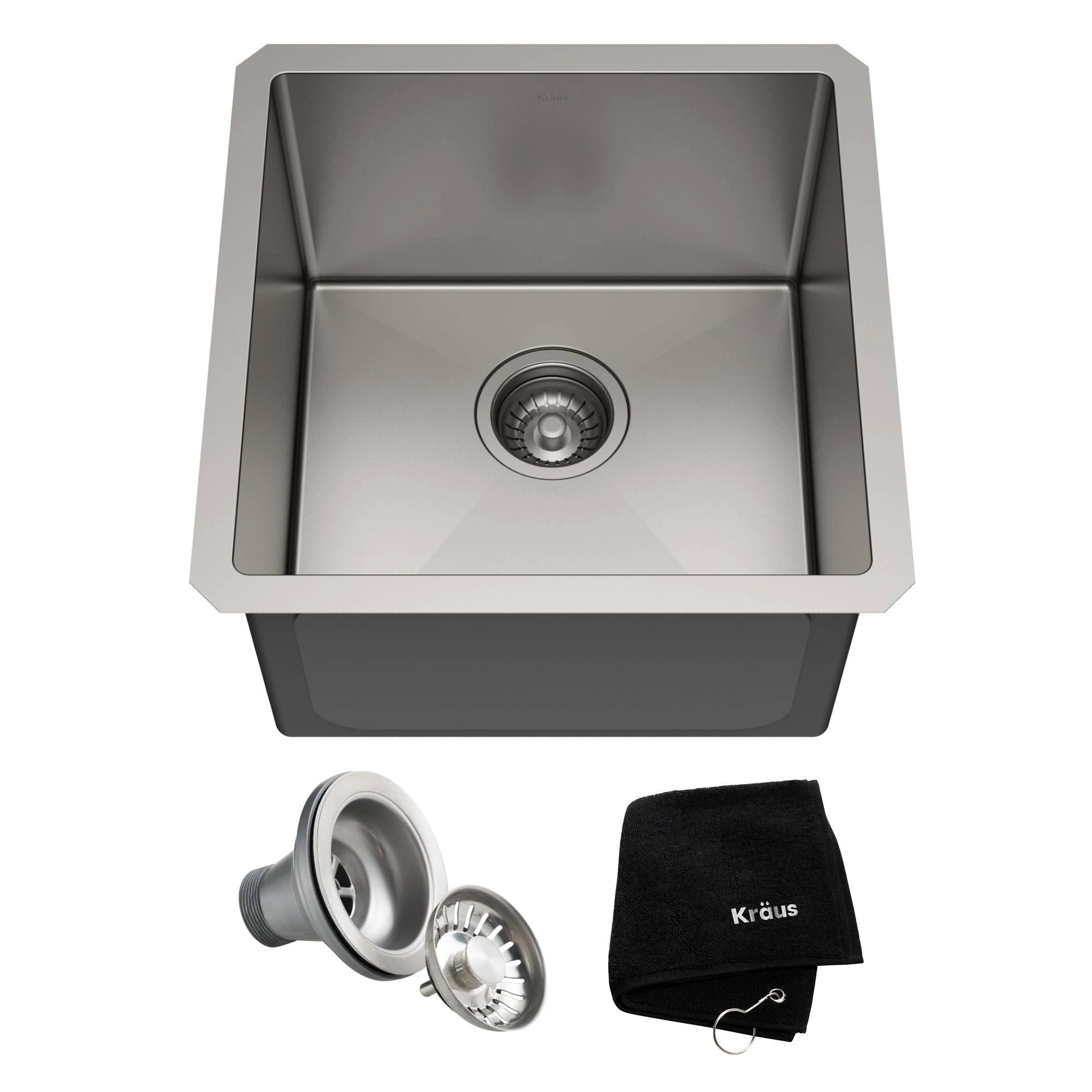 Kraus Standart Pro Undermount Single Bowl Stainless Steel Kitchen Sink - 17 inch (17x22L x 17x22W x 10.5x22D)
