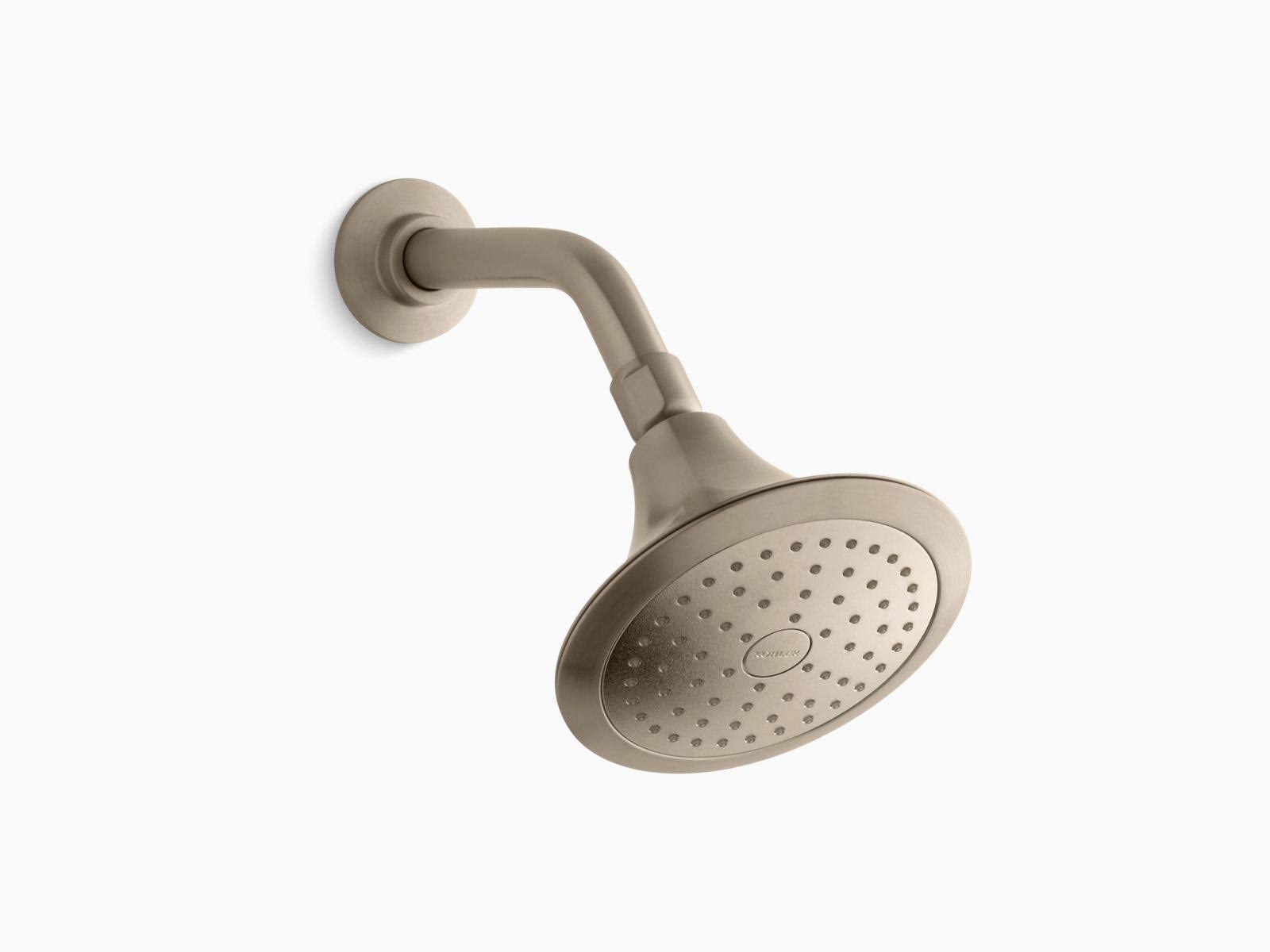 Kohler 10327-G-BV Forte 1.75 GPM Single-Function Showerhead with Katalyst air-induction Technology - Vibrant Brushed Bronze