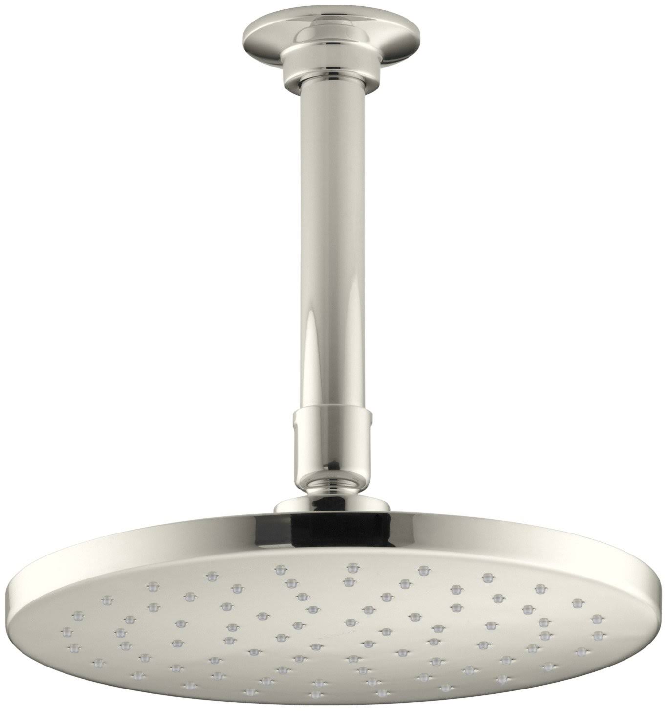 Kohler K-13688-SN 8x22 Contemporary Round 2.5 GPM Rainhead with Katalyst air-induction Technology Vibrant Polished Nickel