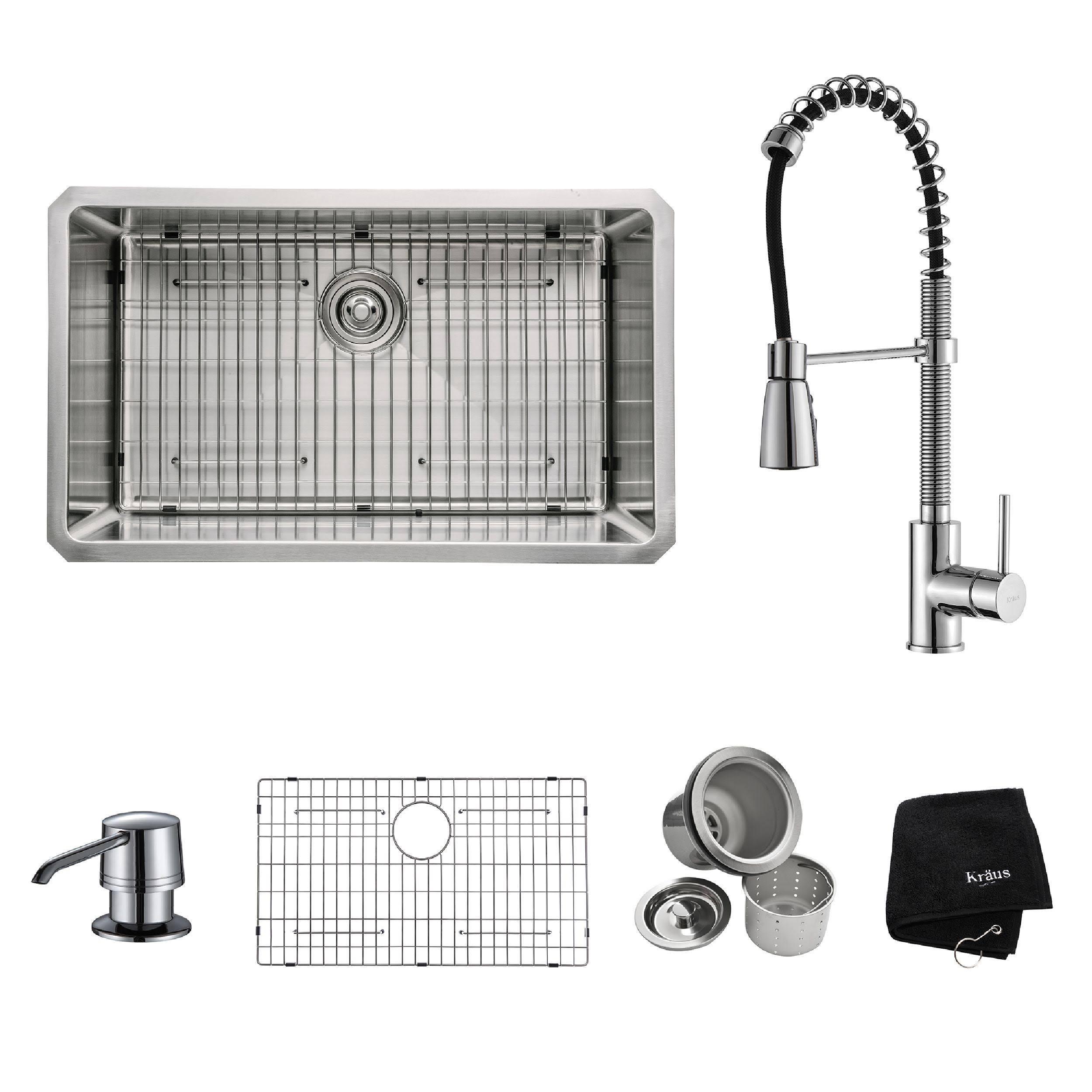 Kraus Undermount Single Bowl Stainless Steel Kitchen Sink