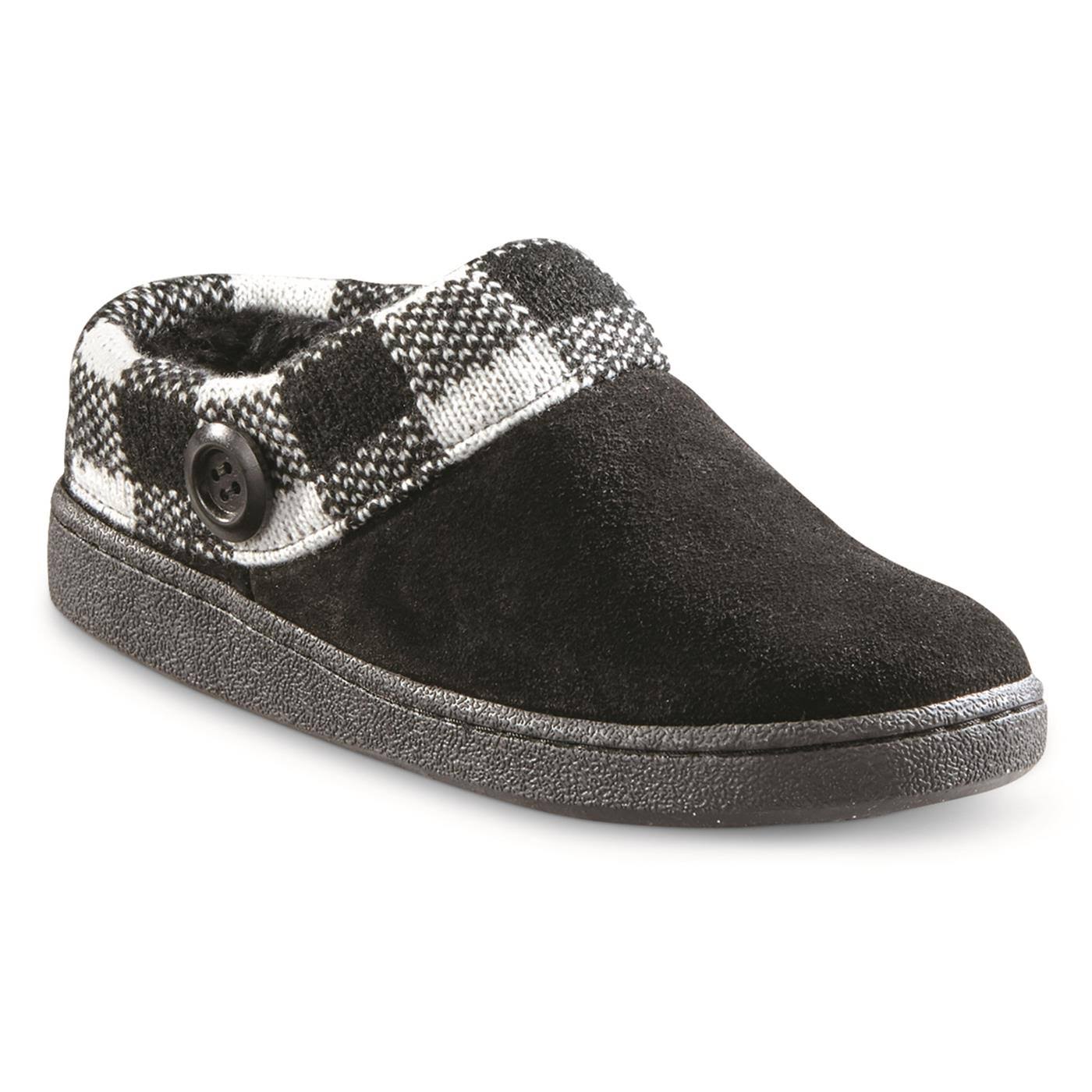 Guide Gear Women&s Suede Clog Slippers with Sweater Button Collar