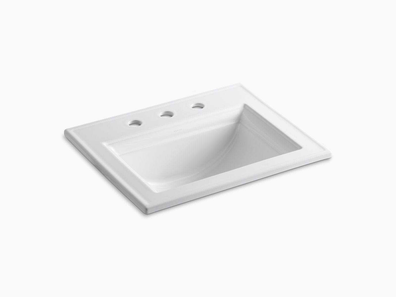 Kohler Memoirs Stately Drop-in Bathroom Sink White