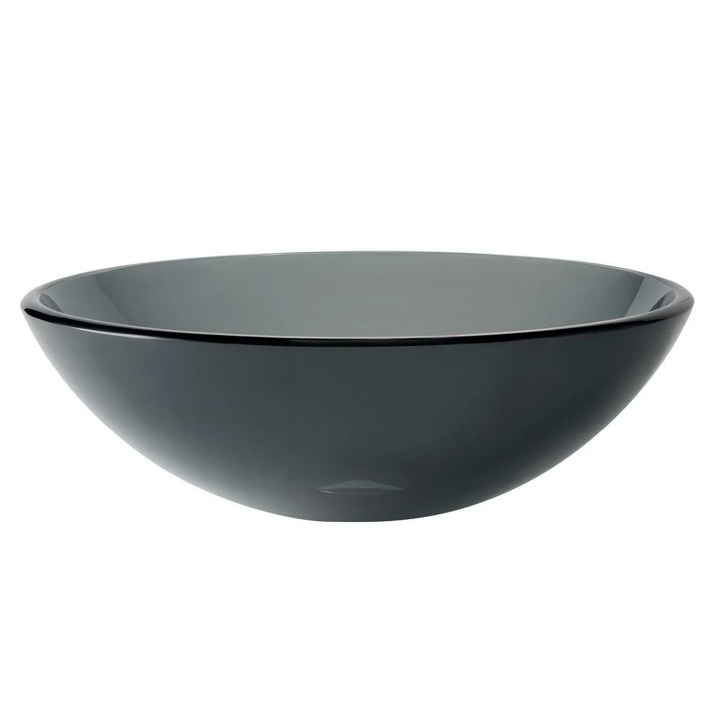 Kraus GV-104 Clear Black Glass Vessel Sink, Gold