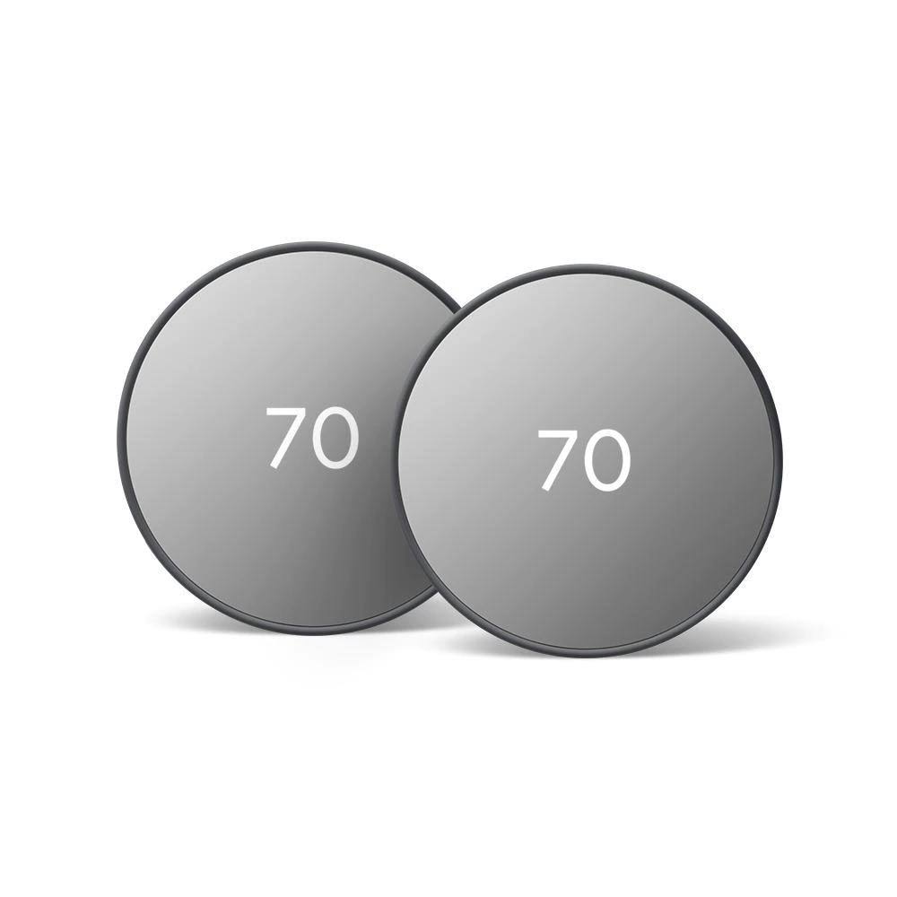 Google Nest Thermostat Charcoal 2-Pack, Grey