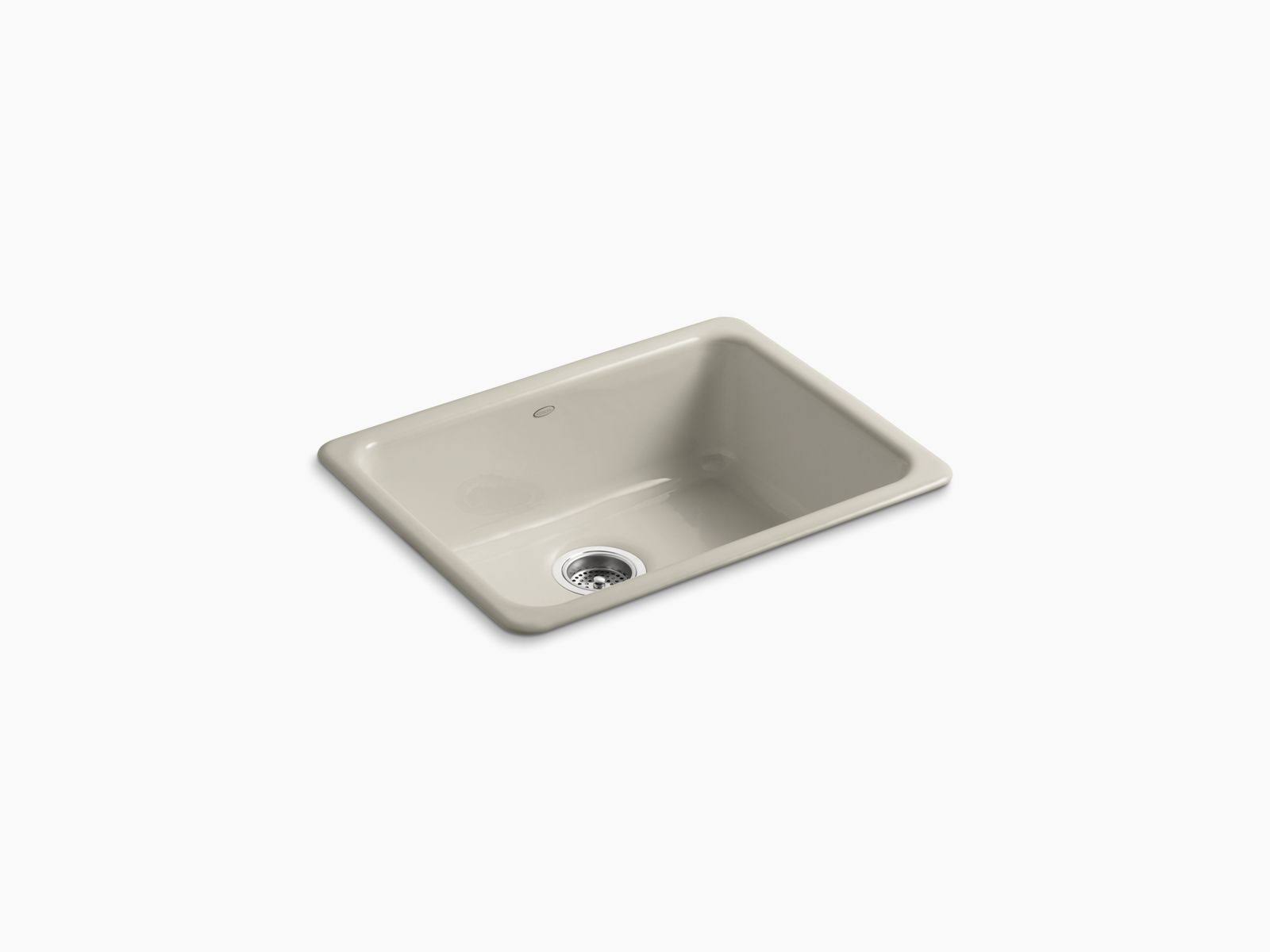 Kohler K-6585 Iron/Tones 24-1/4x22 x 18-3/4x22 x 8-1/4x22 Top-mount/undermount Single-Bowl Kitchen Sink Sandbar