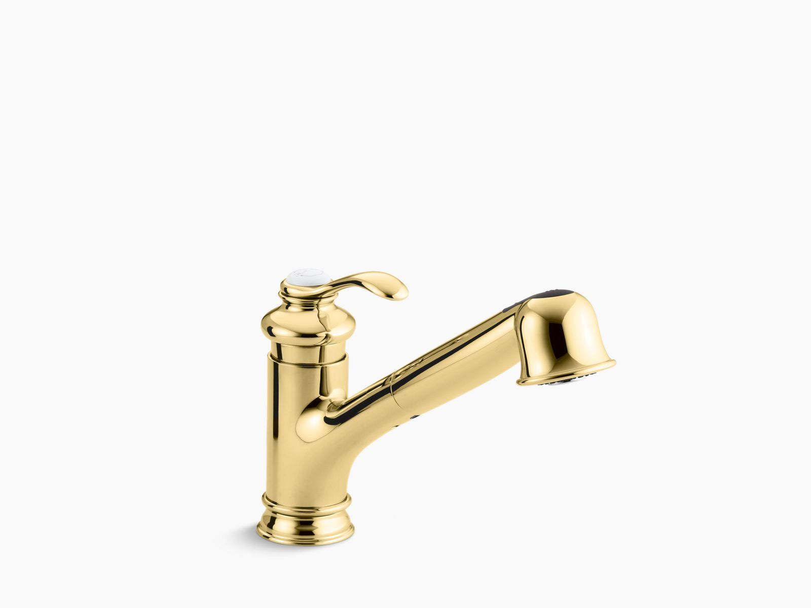 KOHLER K-12177-PB Fairfax Single-Control Kitchen Sink Faucet, Vibrant Polished Brass