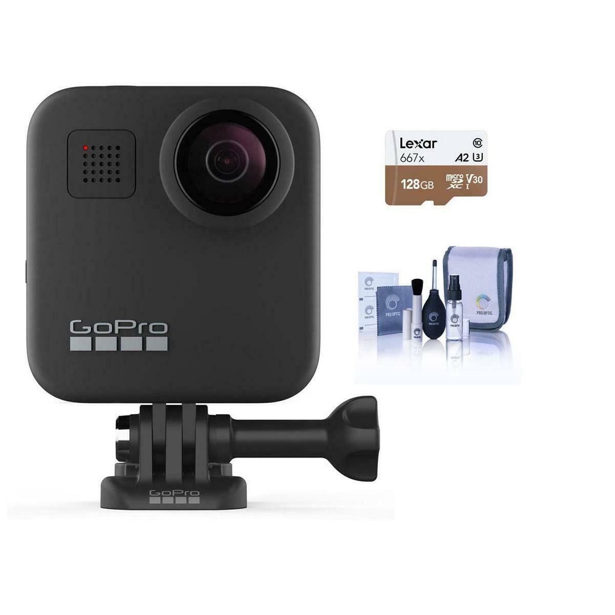 GoPro Max 360 Action Camera with 128GB microSDXC U3 Card Cleaning Kit