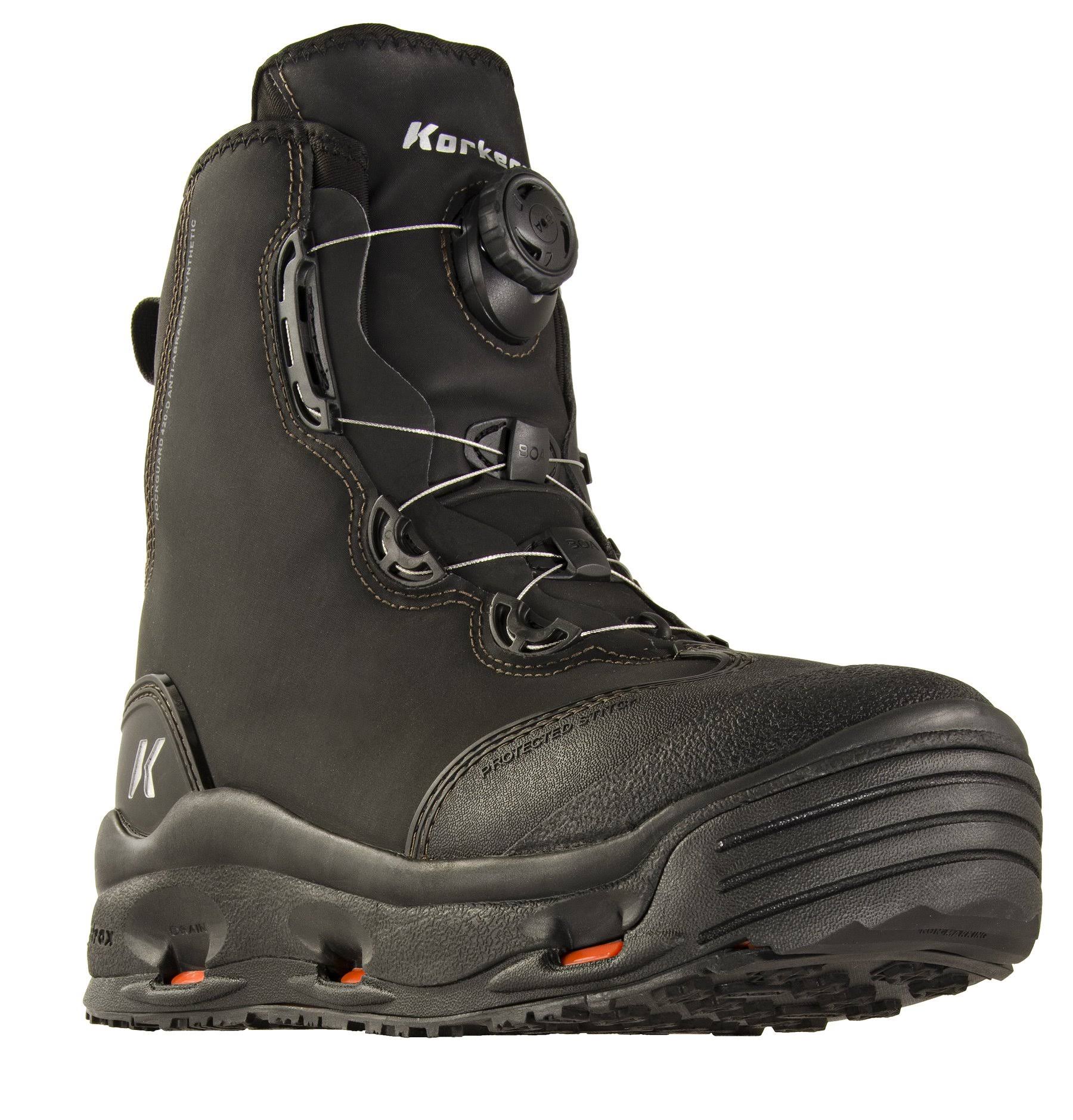 Korkers Devil&s Canyon Wading Boots: 11; Kling-On/Felt; Black