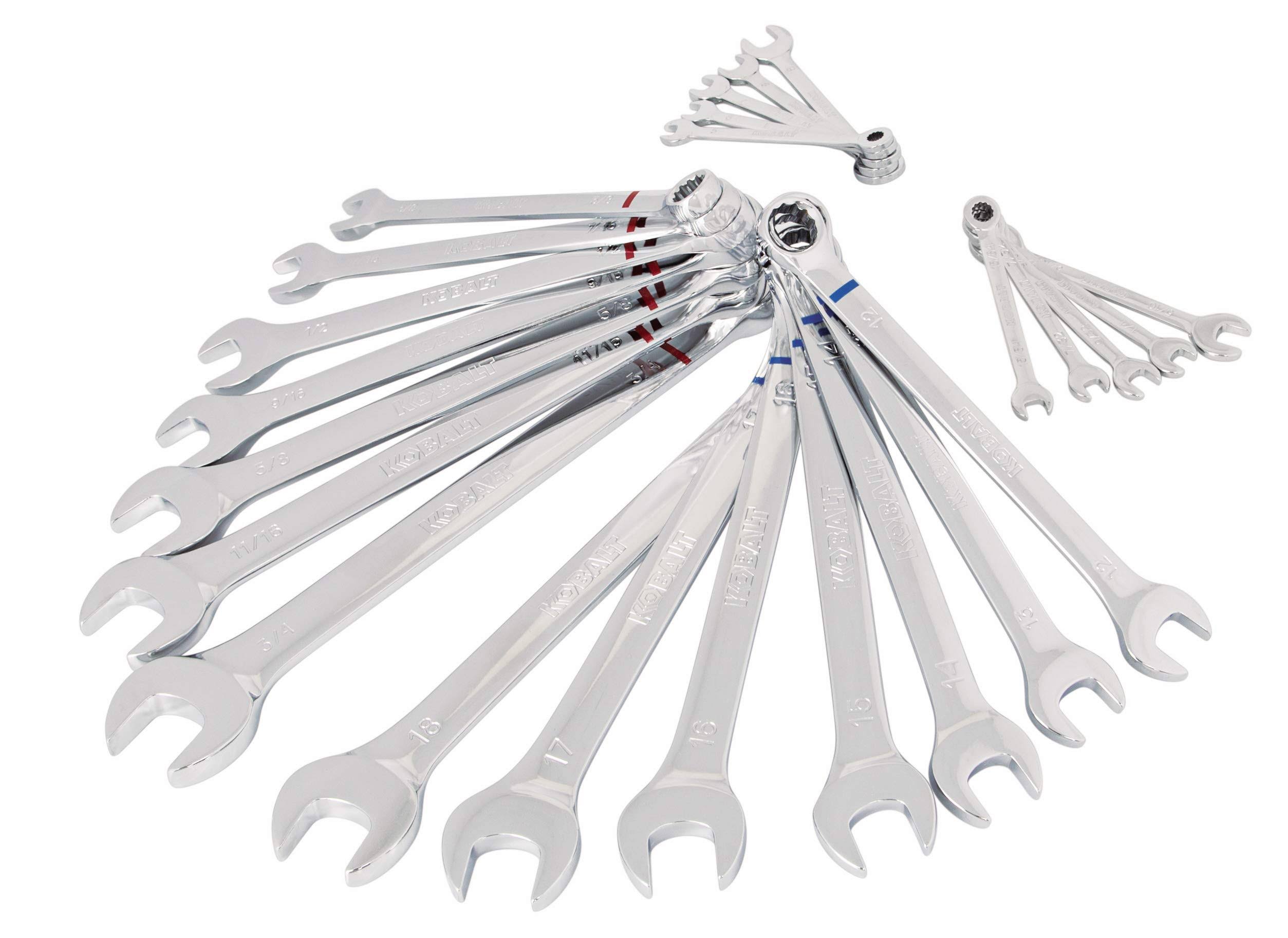Kobalt 24-Piece 12-Point Metric u0026 Standard Combo Wrench Set #0747428