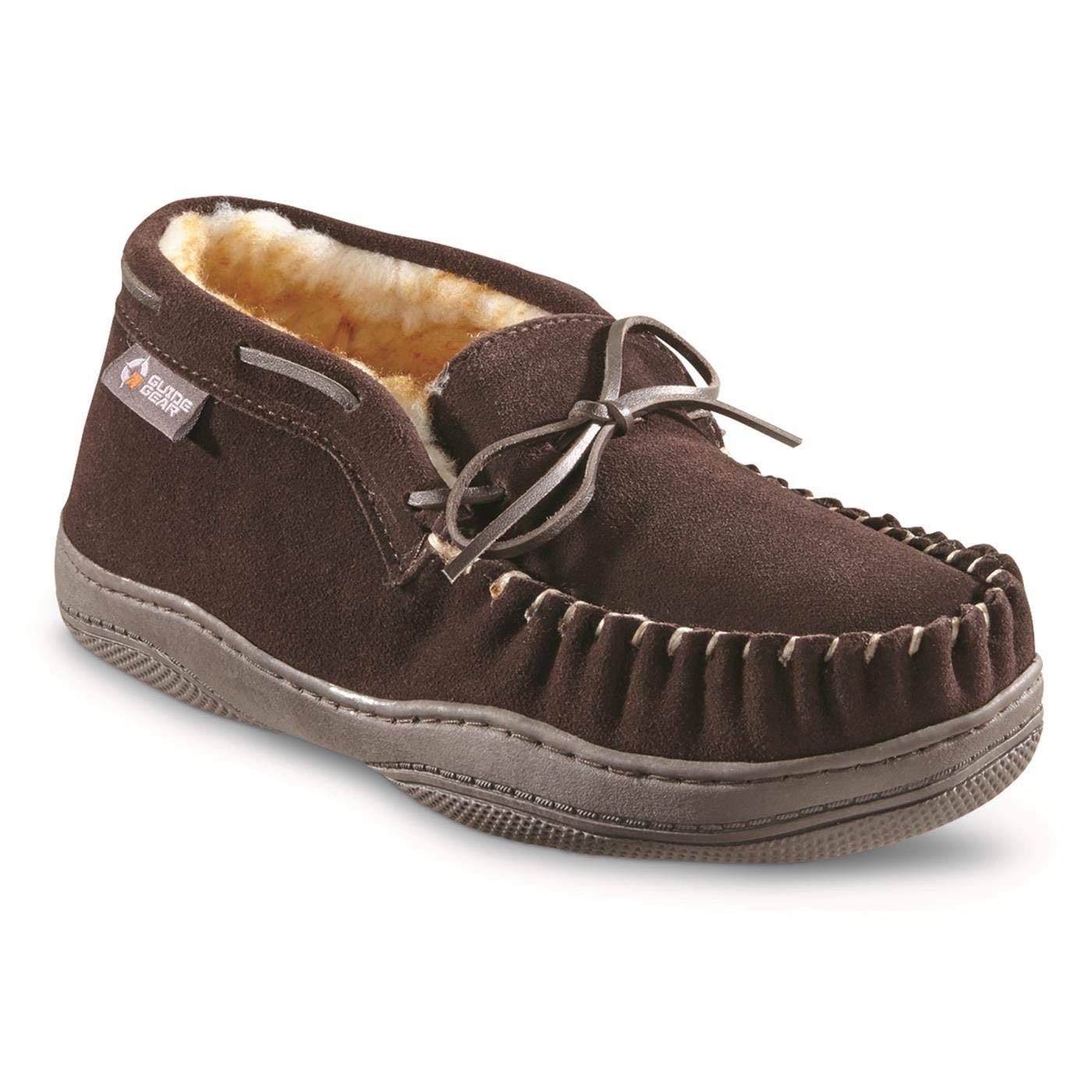 Guide Gear Men&s Suede Chukka Moccasin Slippers, 10D, Brown