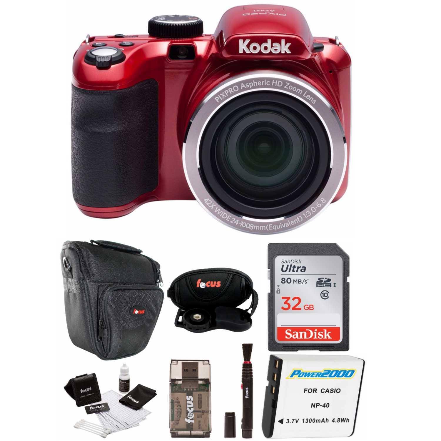 Kodak AZ421 PIXPRO Astro 16 MP Digital Camera with 32GB Accessory Bundle