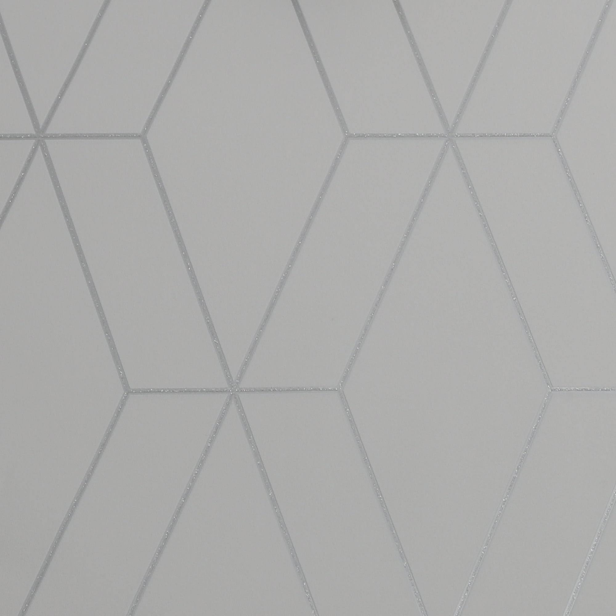 Superfresco 112576 Diamond Geo Grey and Silver Removable Wallpaper