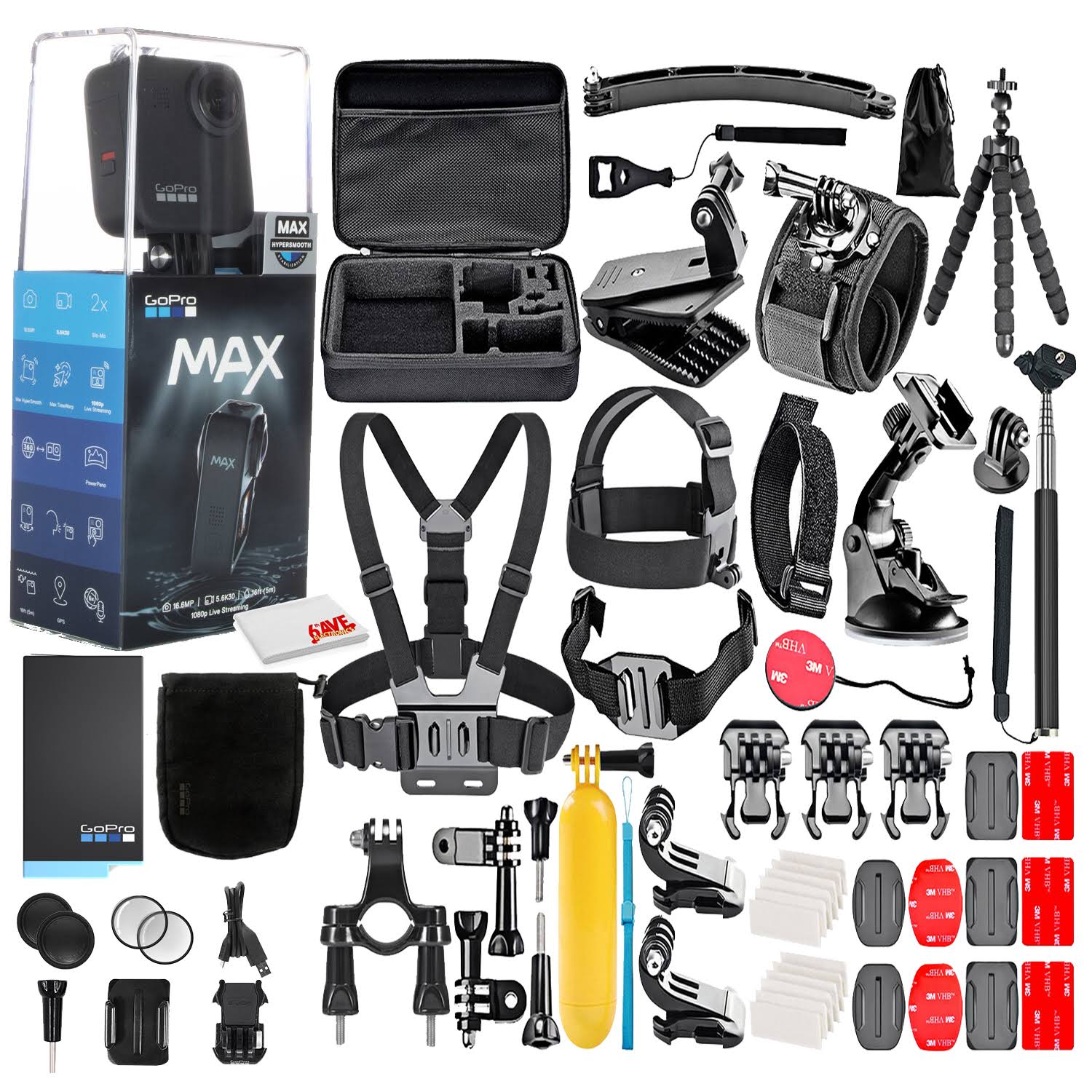 GoPro Max 360 Waterproof Action Camera --with 50 Piece Accessory Kit