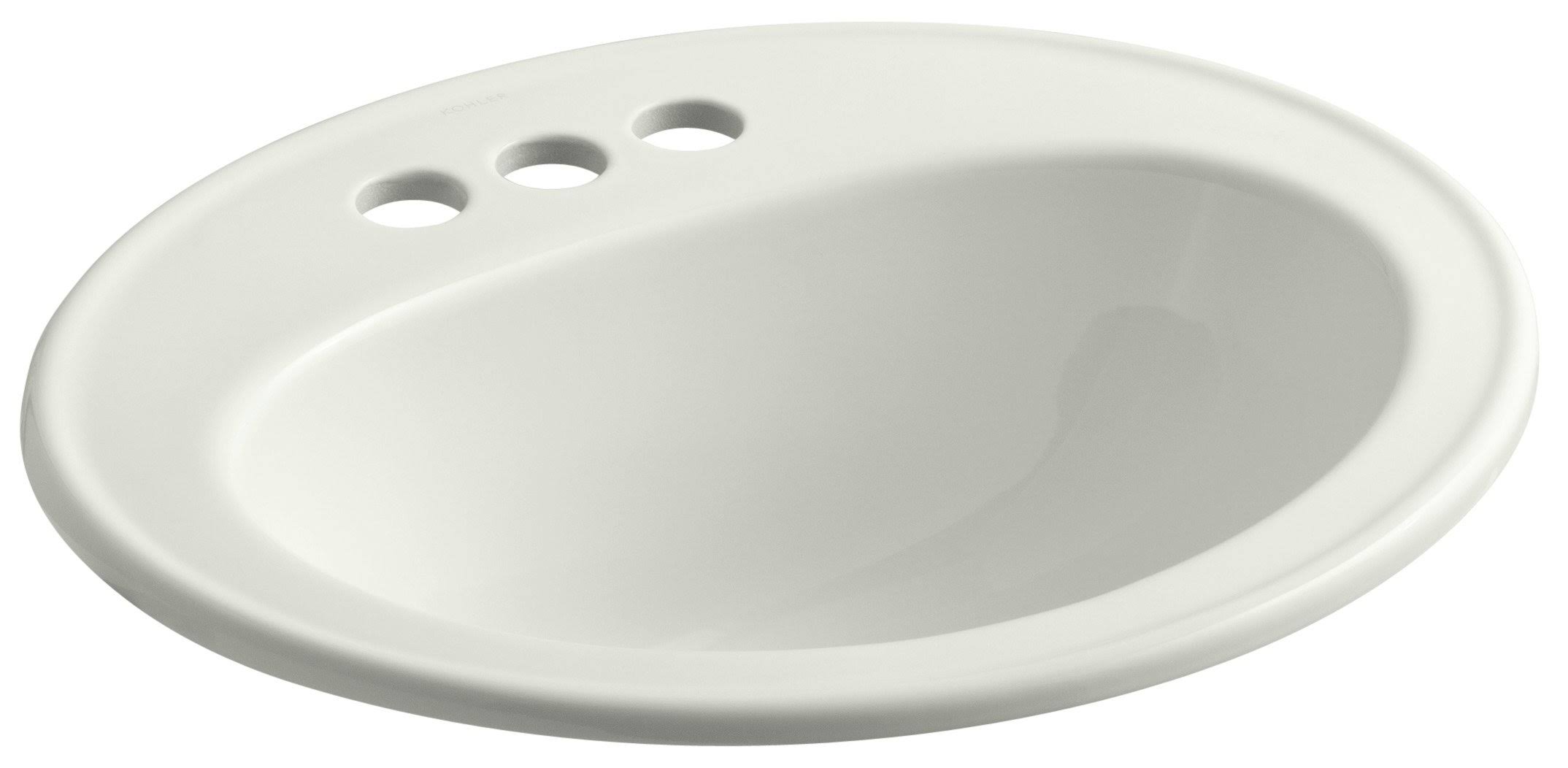 KOHLER K-2196-4-NY Pennington Drop-In Bathroom Sink with 4 In. Centerset Faucet Holes, Dune