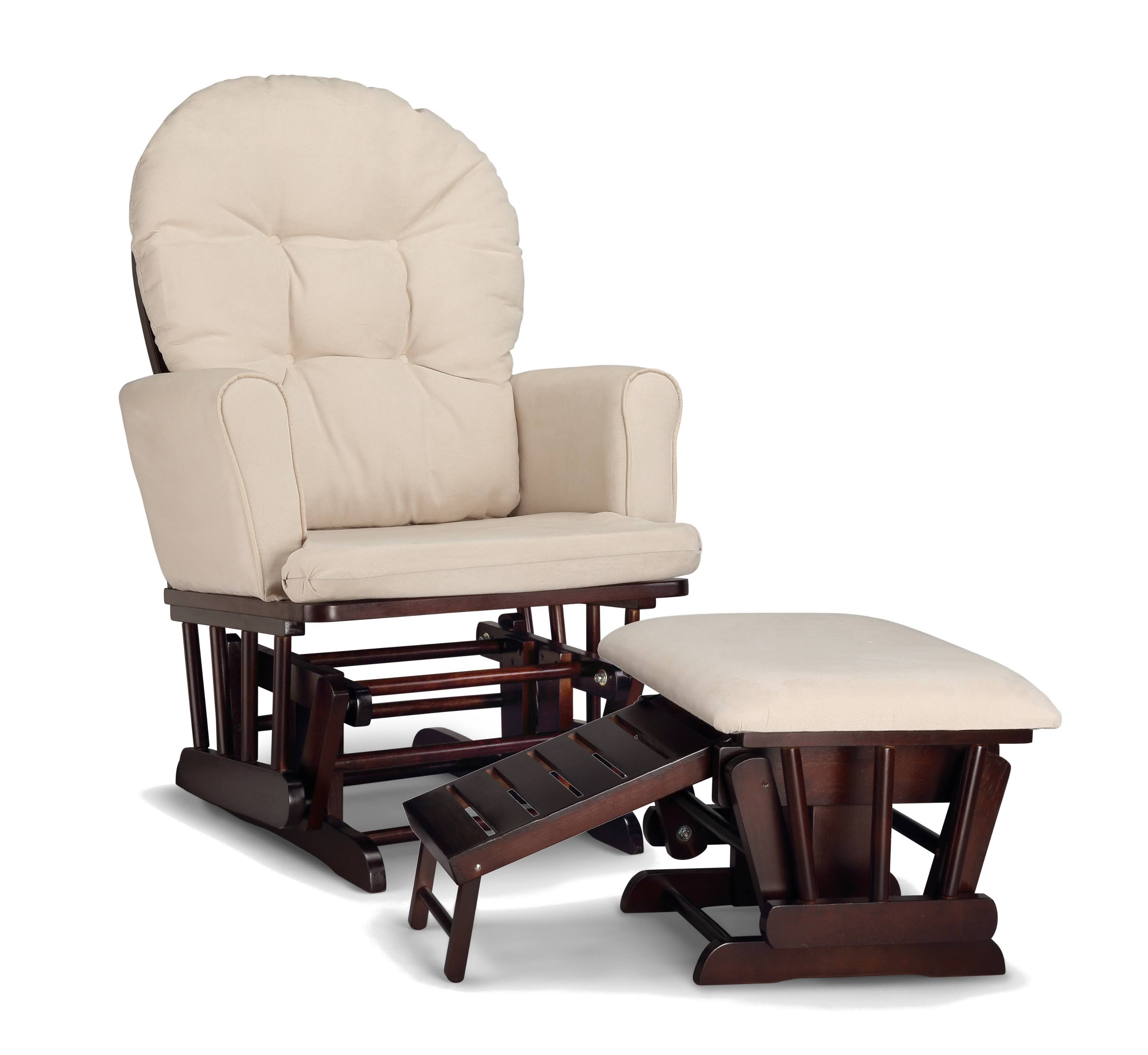 Graco Parker Semi-Upholstered Glider and Nursing Ottoman - Espresso/Beige