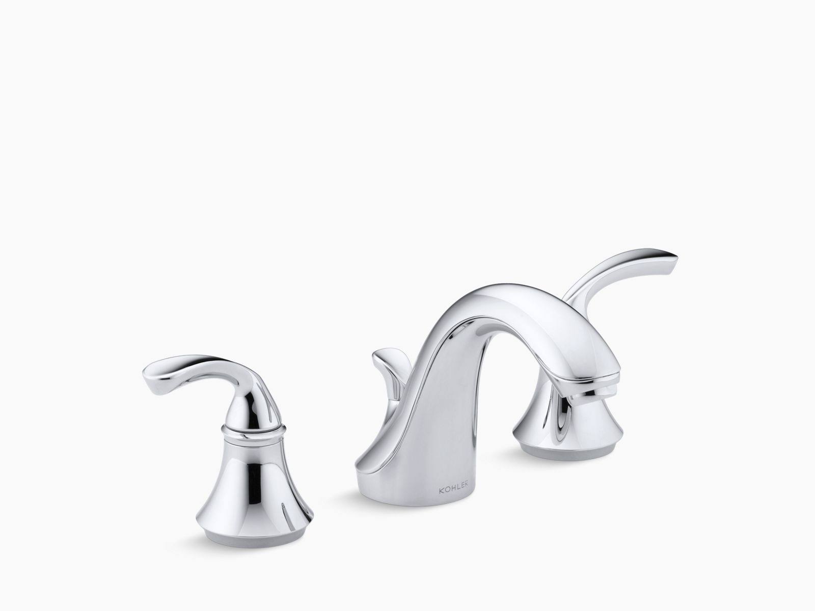 Kohler K-10272-4-CP Polished Chrome Forte Widespread Bathroom Faucet with Sculpted Lever Handles