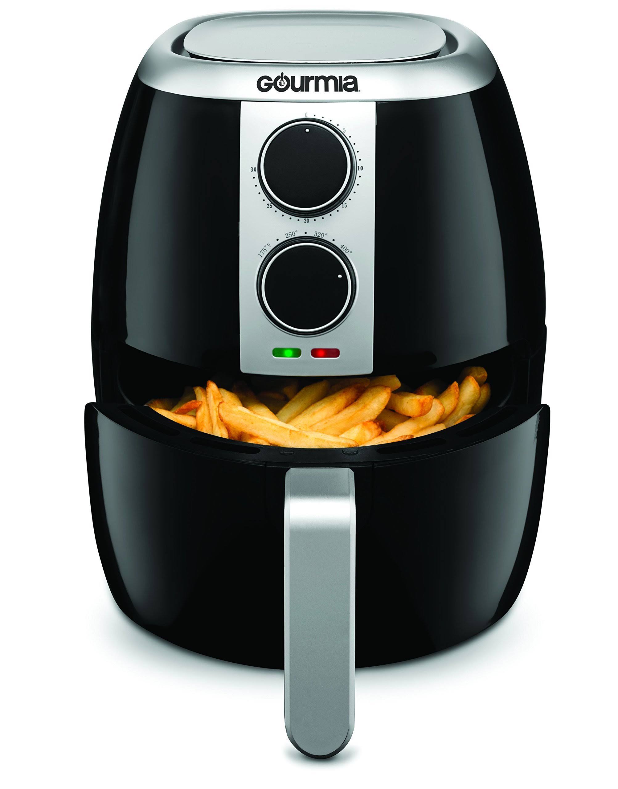 Gourmia - 4.5qt Hot Air Fryer - Black/Silver GAF375