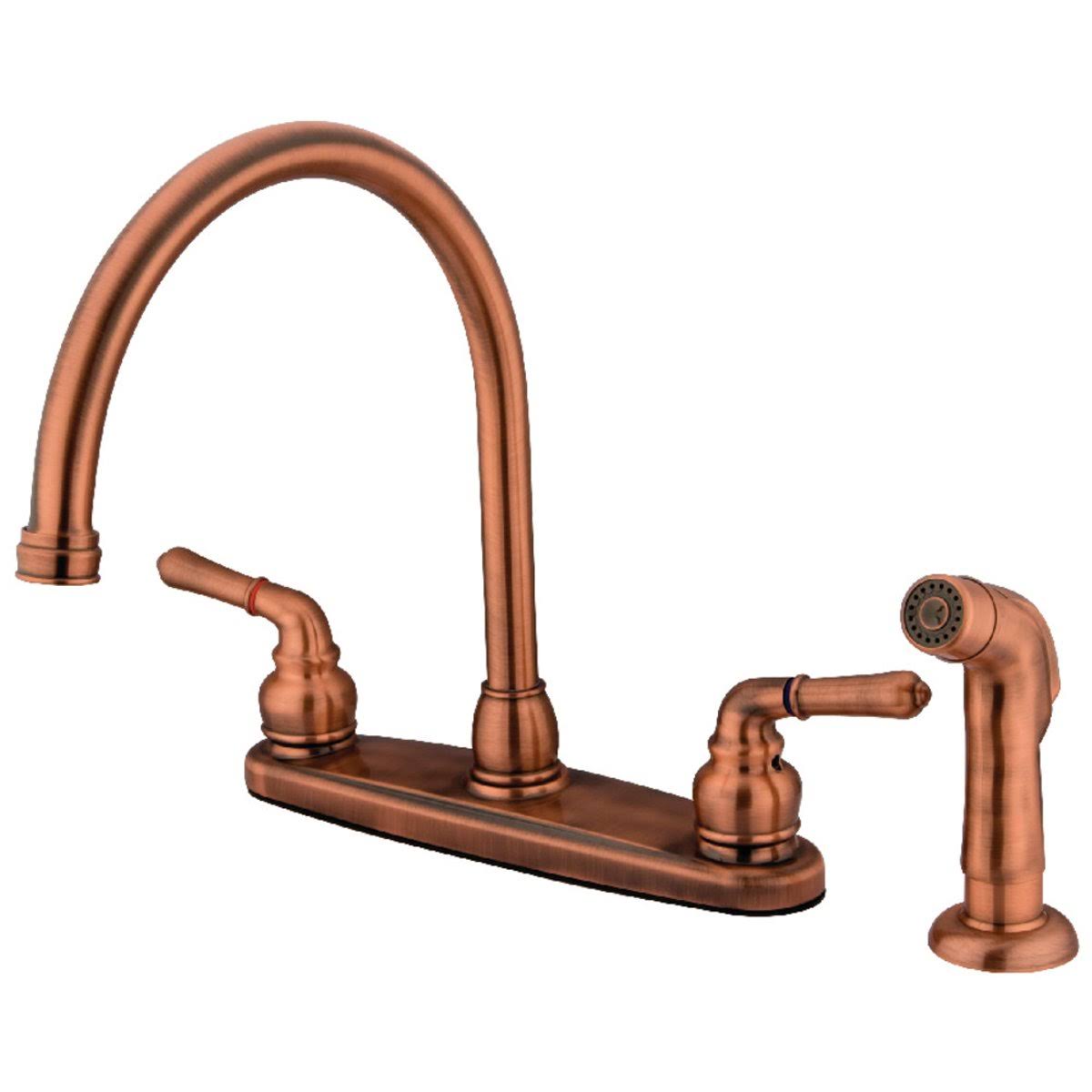Kingston Brass KB796SP Magellan 8-Inch Centerset Kitchen Faucet Antique Copper