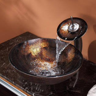 Kraus Pluto Circular Vessel Bathroom Sink - Faucet Finish: Oil Rubbed Bronze