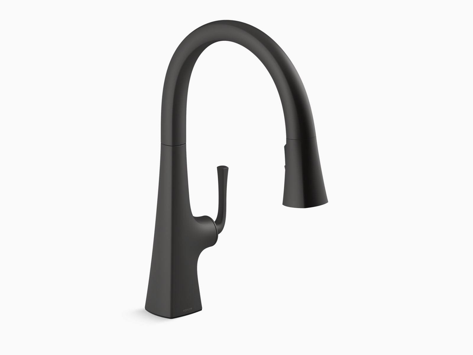 Kohler 22062-BL Graze Pull-Down Kitchen Sink Faucet with Three-Function Sprayhead - Matte Black