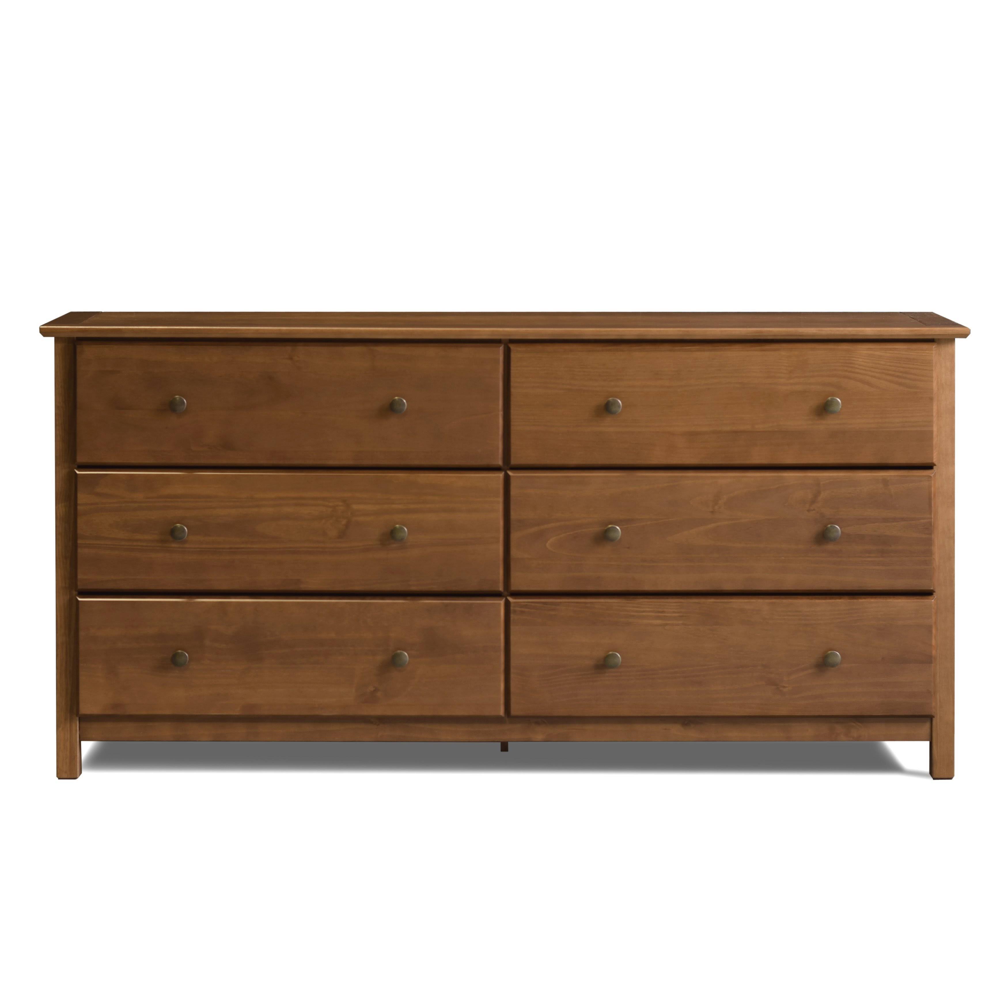 Grain Wood Furniture Shaker 6 Drawer Dresser - Finish: Walnut