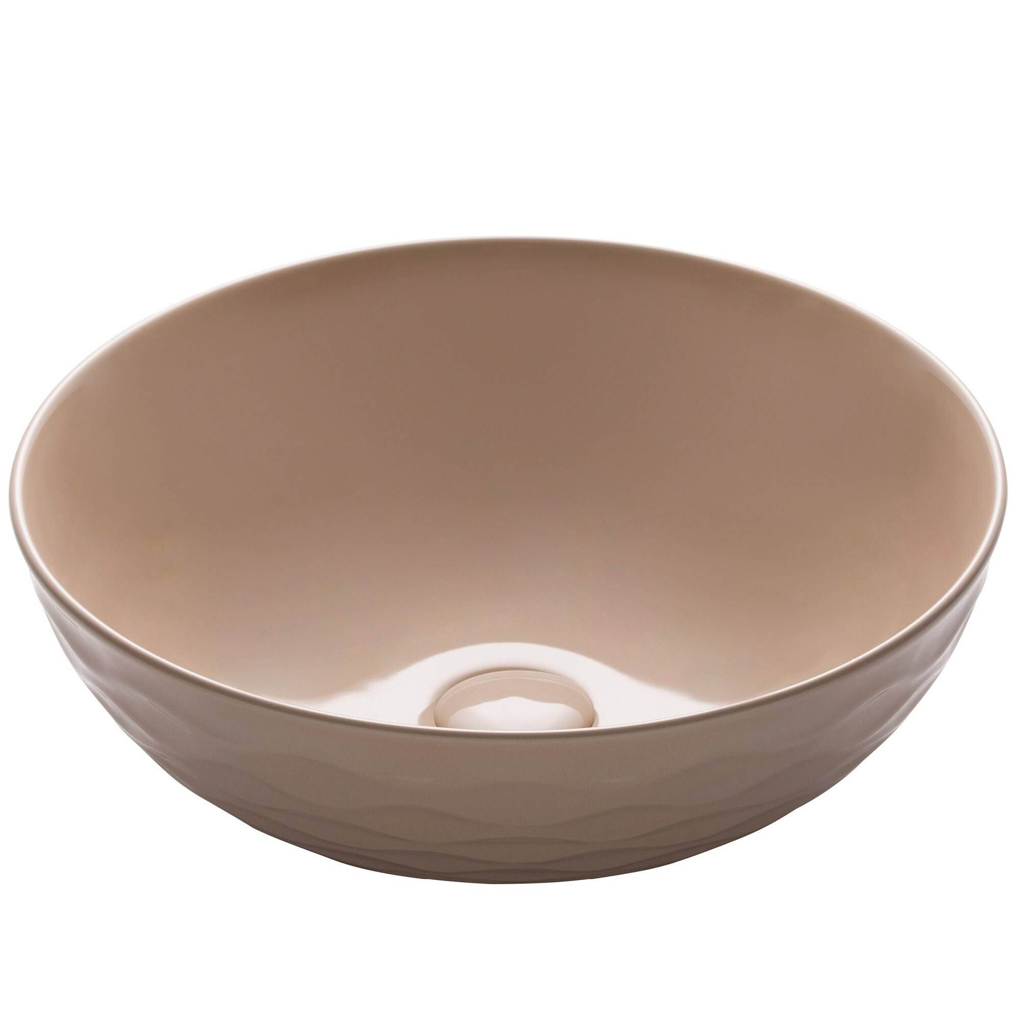 Kraus Viva Round Porcelain Ceramic Vessel Bathroom Sink - Beige
