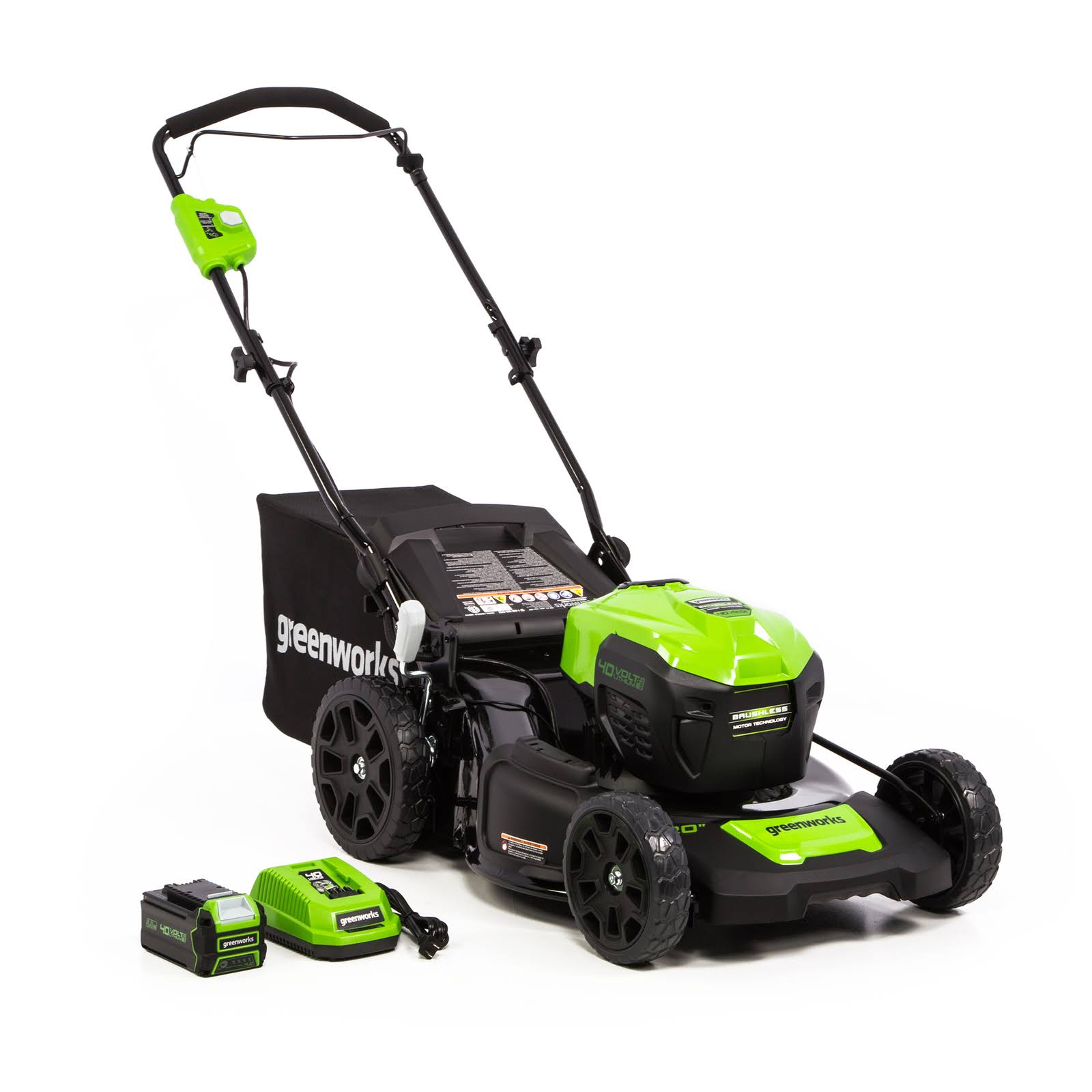 Greenworks 20-inch 40V Push Mower 4Ah Battery and Quick Charger Included 2516302