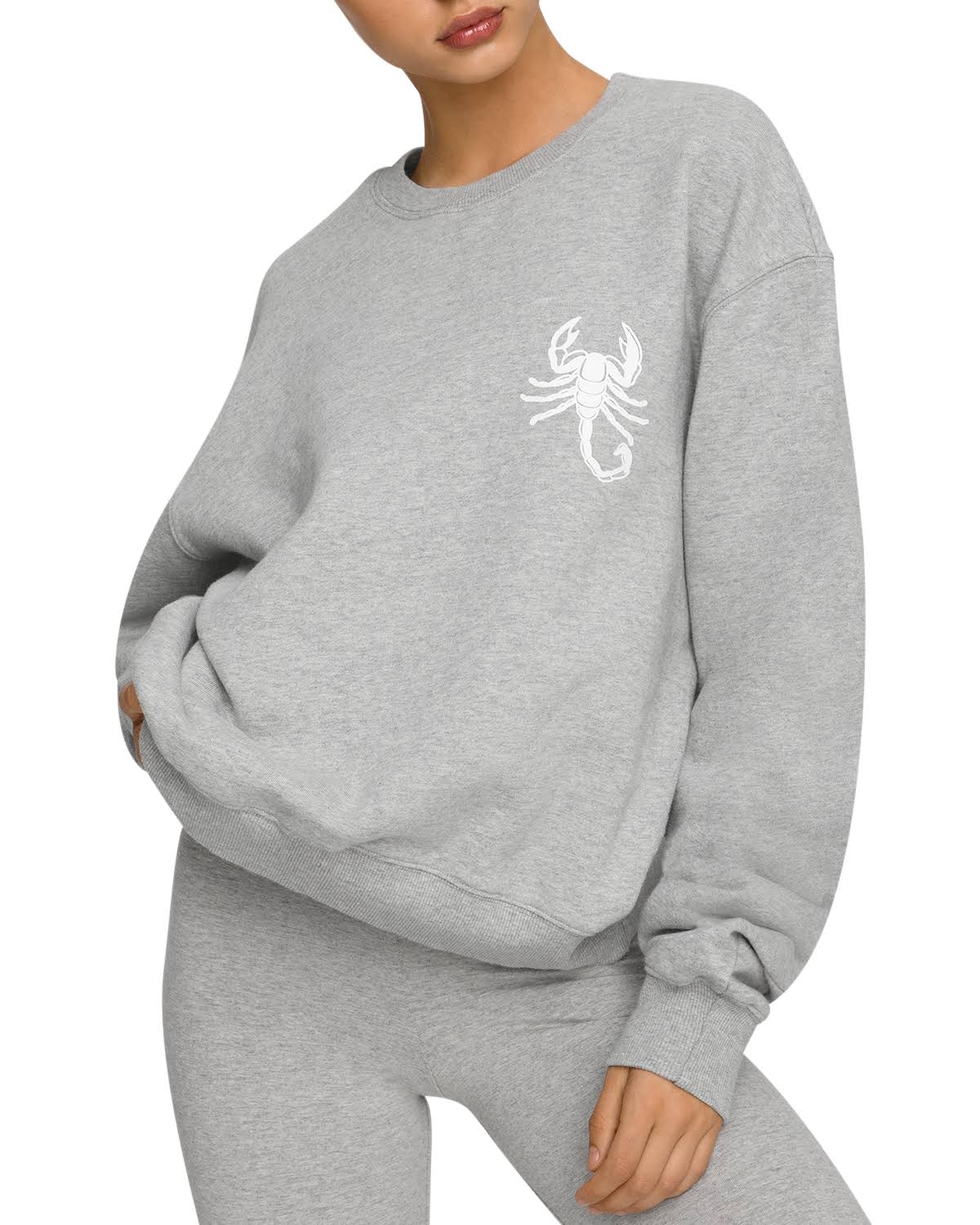 Women&s Good American Oversize Zodiac Crewneck Graphic Sweatshirt