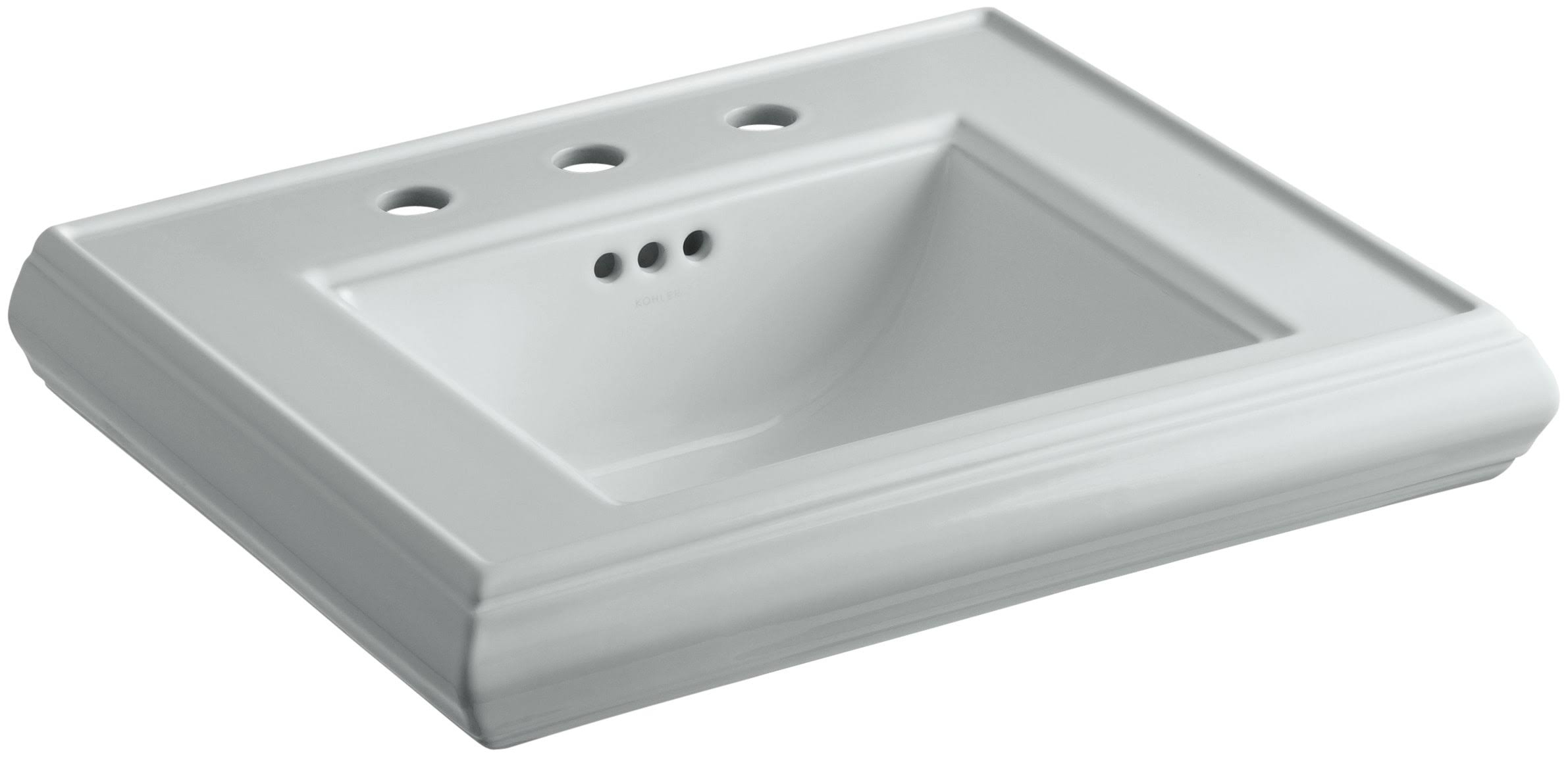 Kohler K-2239-8-95 Memoirs Pedestal Bathroom Sink Basin with 8x22 Centers, Ice Grey