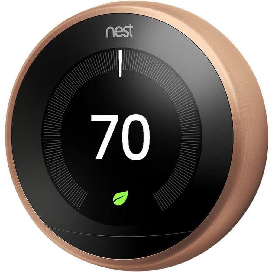 Nest T3021US Learning Thermostat 3rd Gen (Copper) + 1 Year Extended Warranty