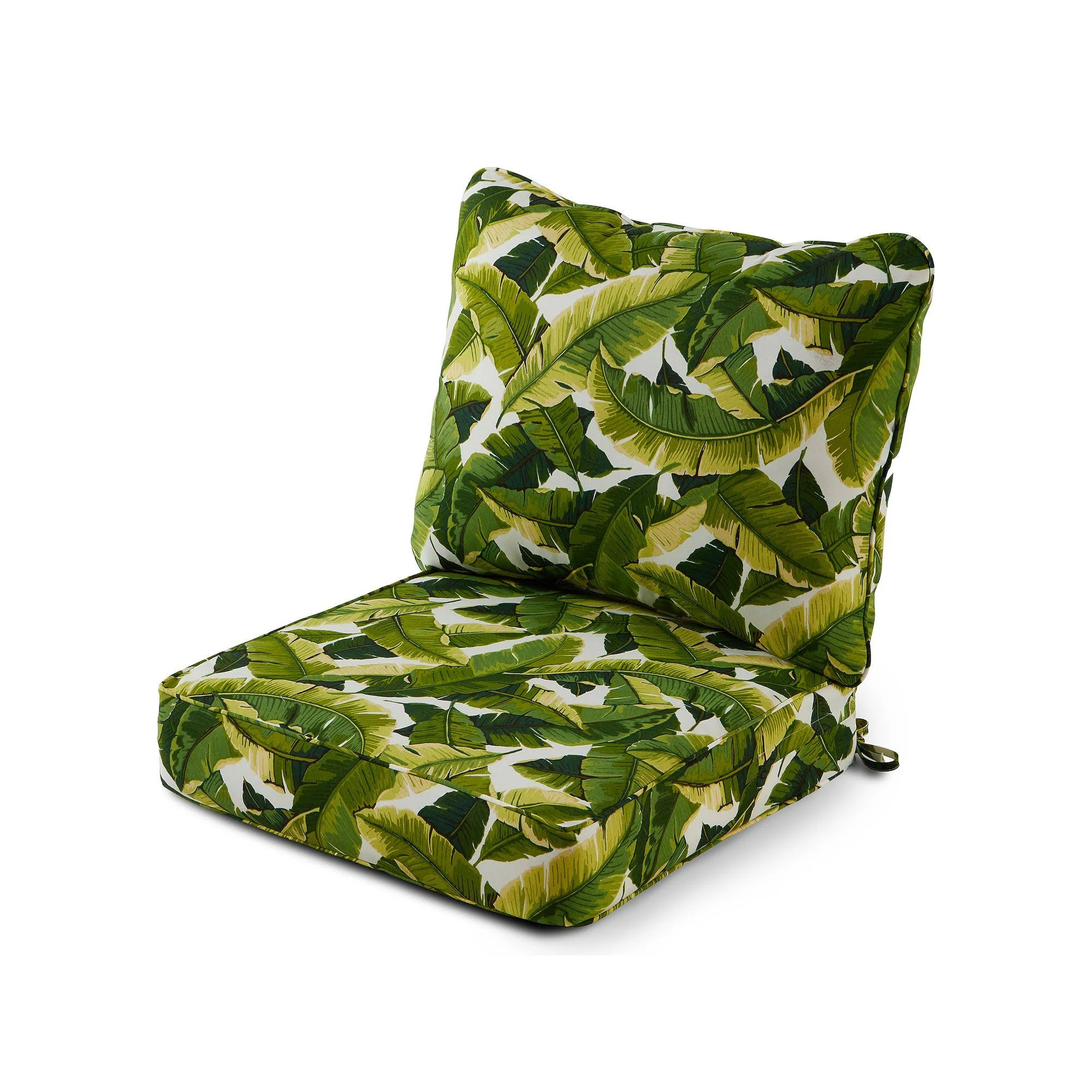 Greendale Home Fashions Deep Seat Cushion Set Palm Leaves White