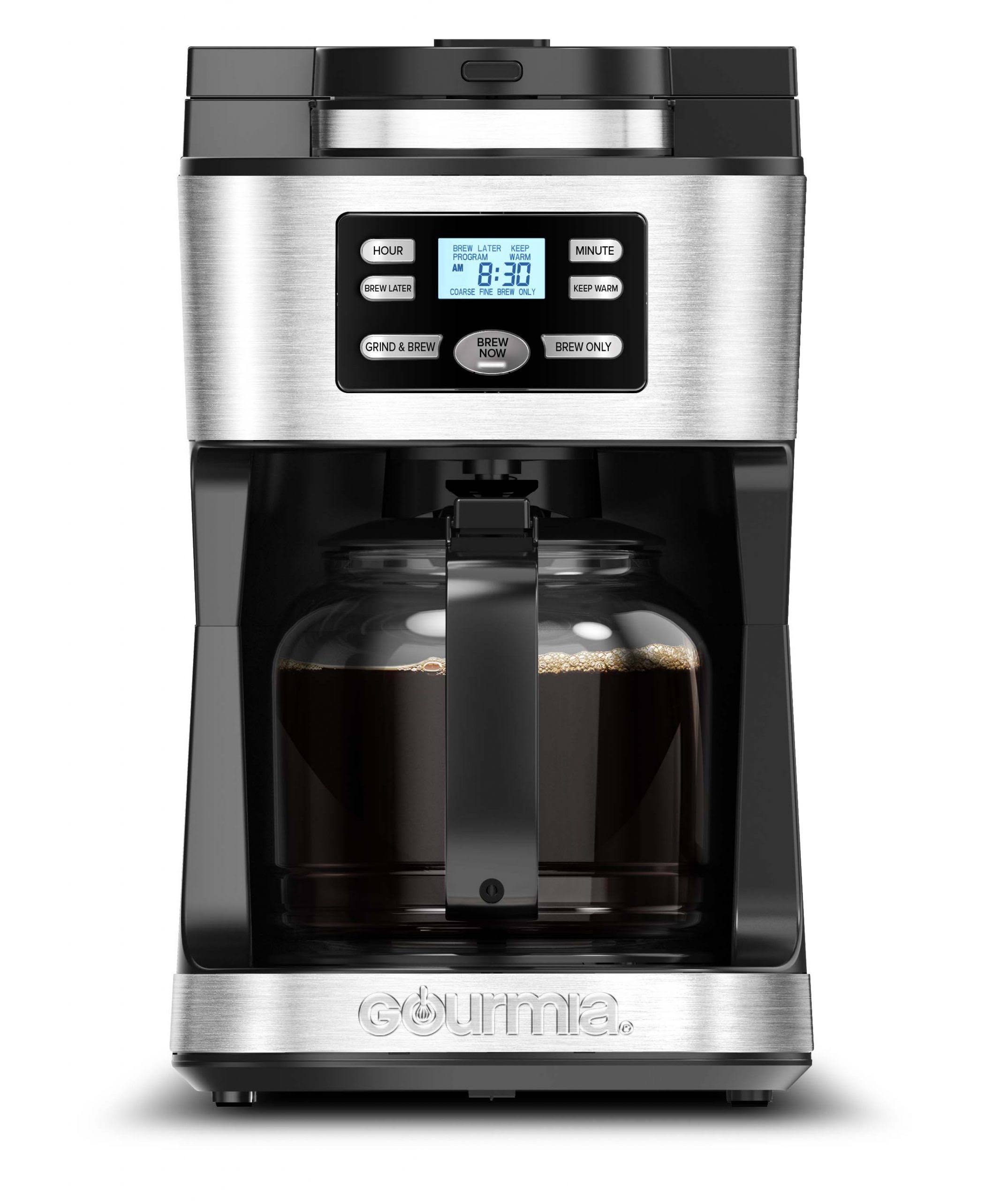 Gourmia 12-Cup Programmable Grind u0026 Brew Coffee Maker