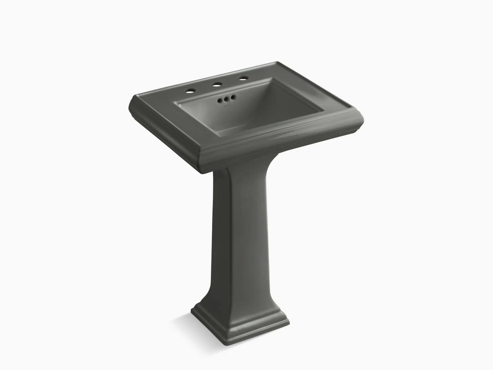 Kohler K-2238-8-58 Memoirs 24x22 Pedestal Bathroom Sink - Thunder Grey