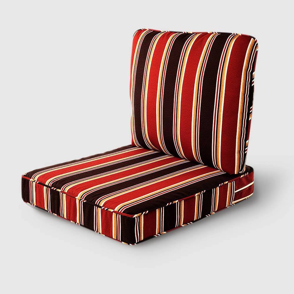 Rolston 2pc Outdoor Replacement Chair Cushion Set Red Stripe - Haven Way