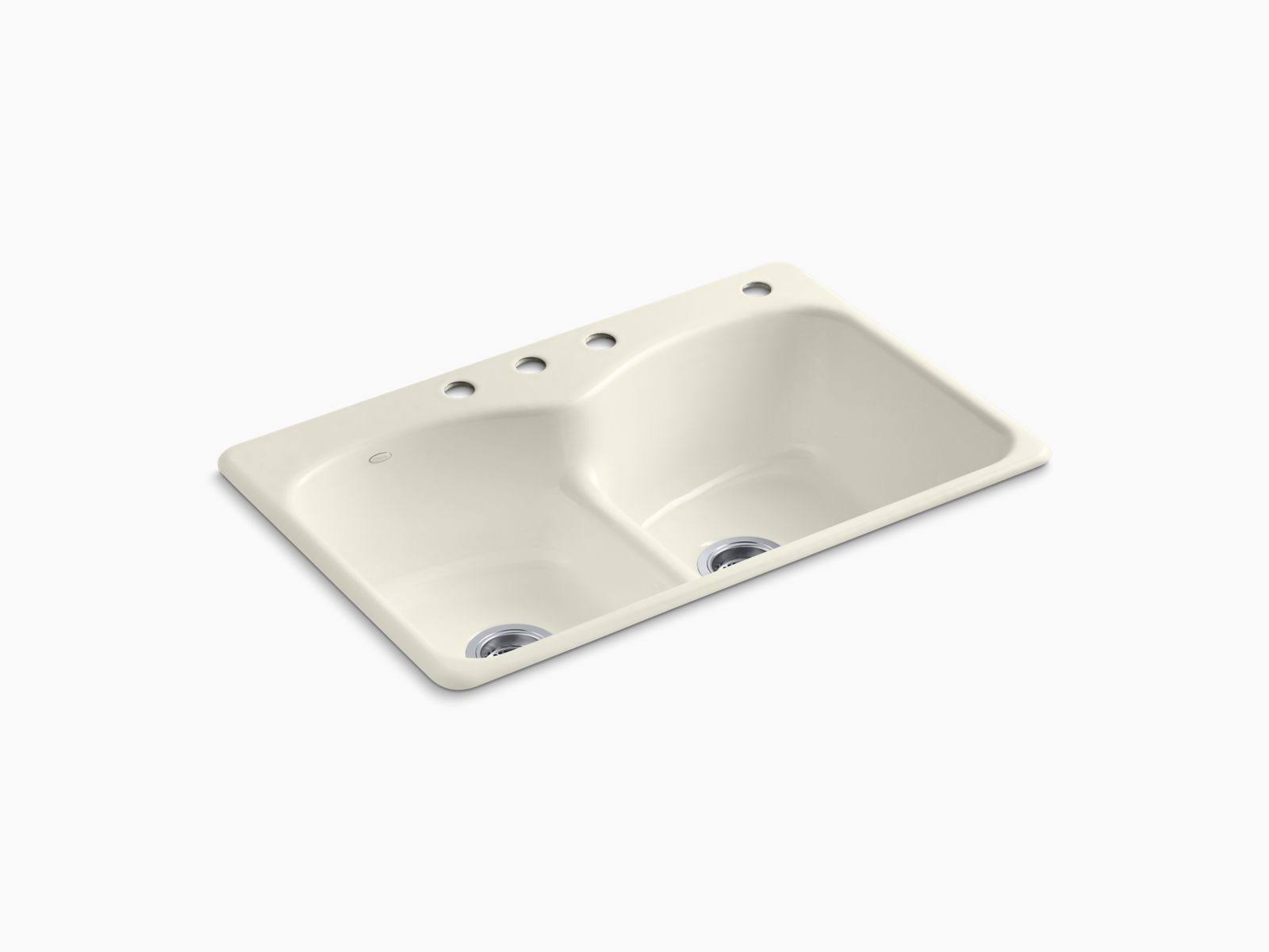 Kohler K-6626-4-96 Langlade Kitchen Sink Biscuit