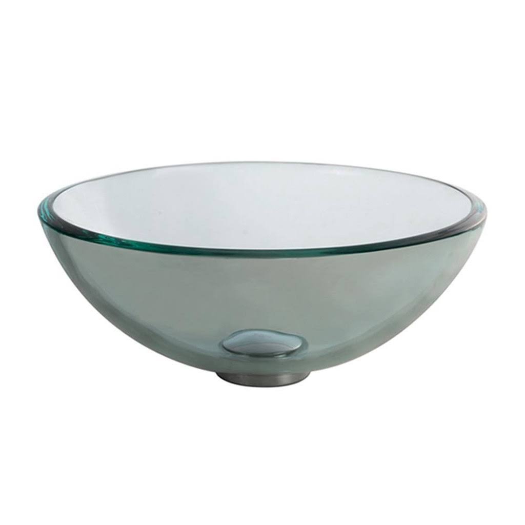 Kraus GV-101-14 Clear 14 inch Glass Vessel Bathroom Sink