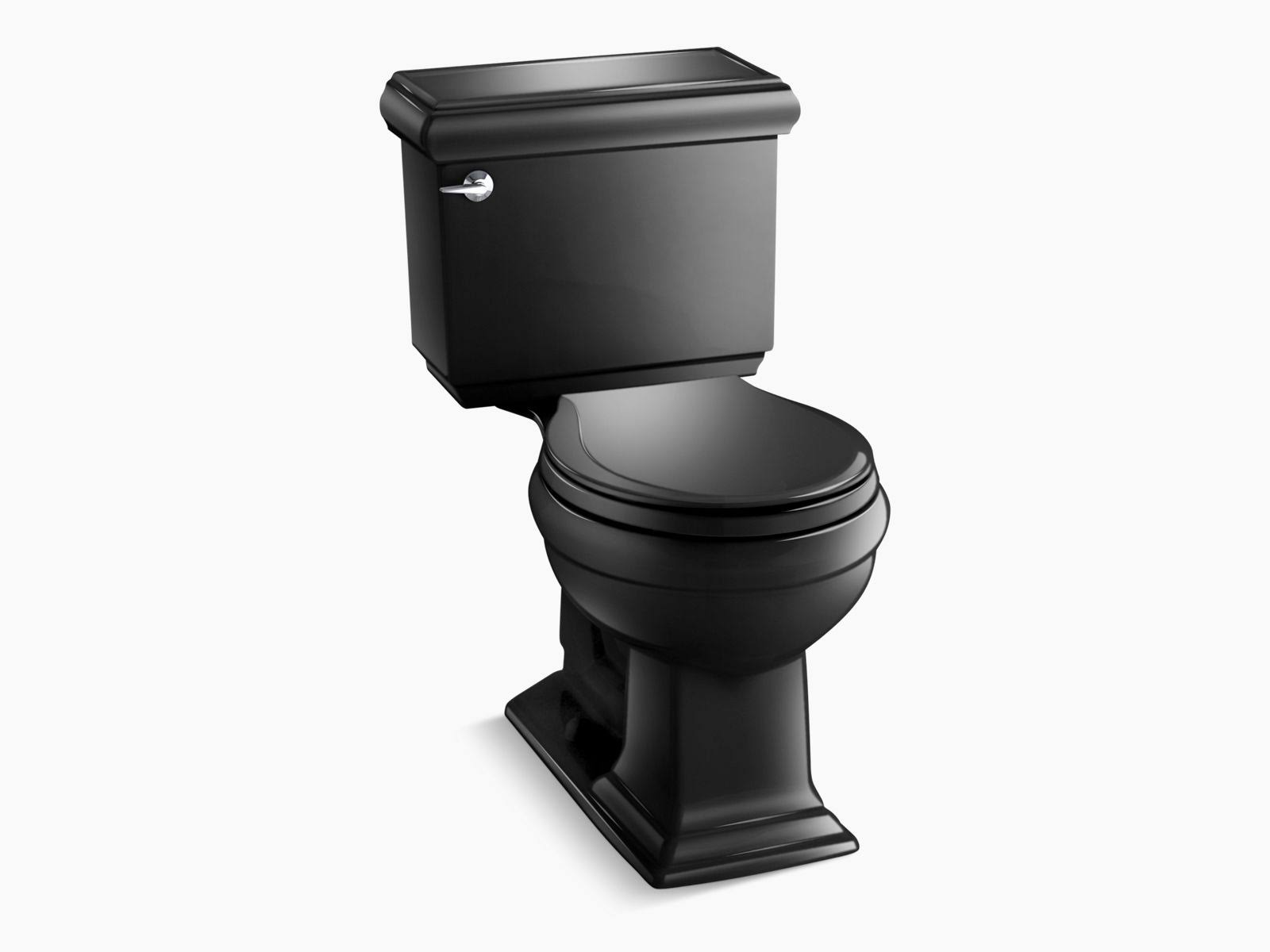 Kohler K-3986-7 Black Black Memoirs 1.28 GPF Two Piece Round Front Classic Comfort Height Toilet