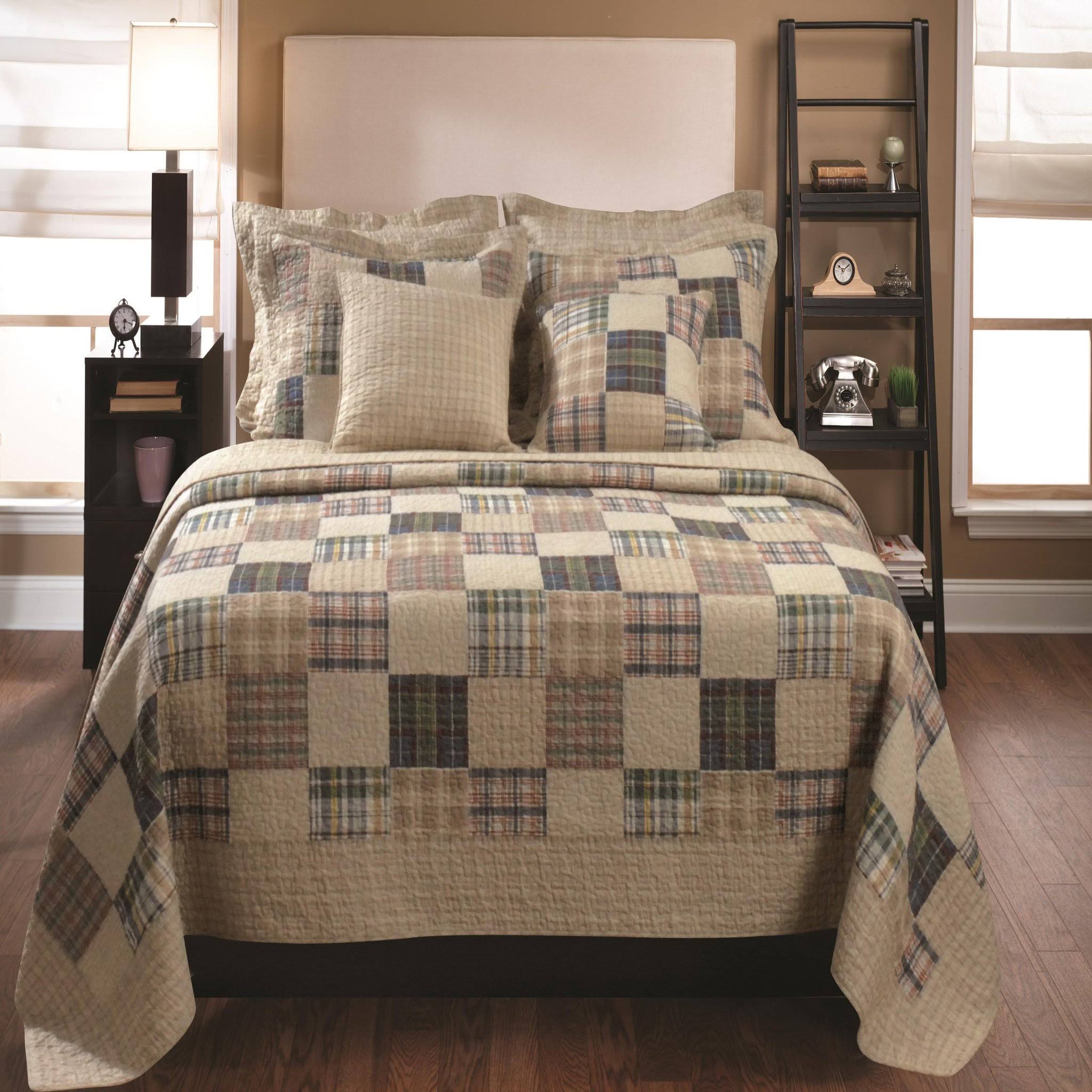 Greenland Home Fashions Oxford Reversible Quilt Set; Full/Queen