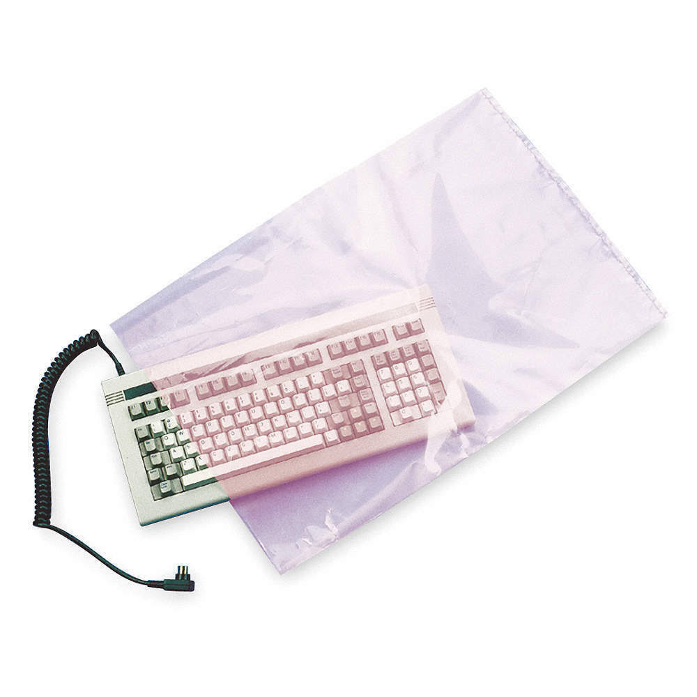 Zoro Select 2EWK6 Open Poly Bag, 2 mil, Pink