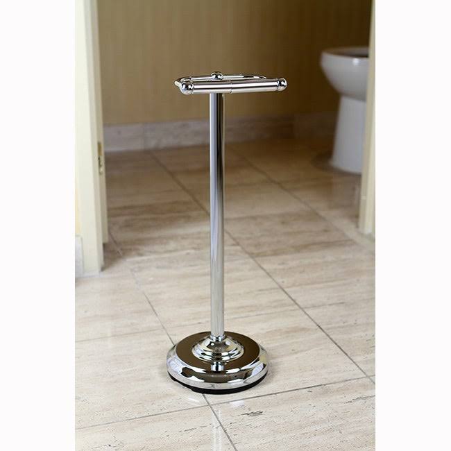 Pedestal Chrome (Grey) Standing Toilet Paper Holder, Kingston Brass