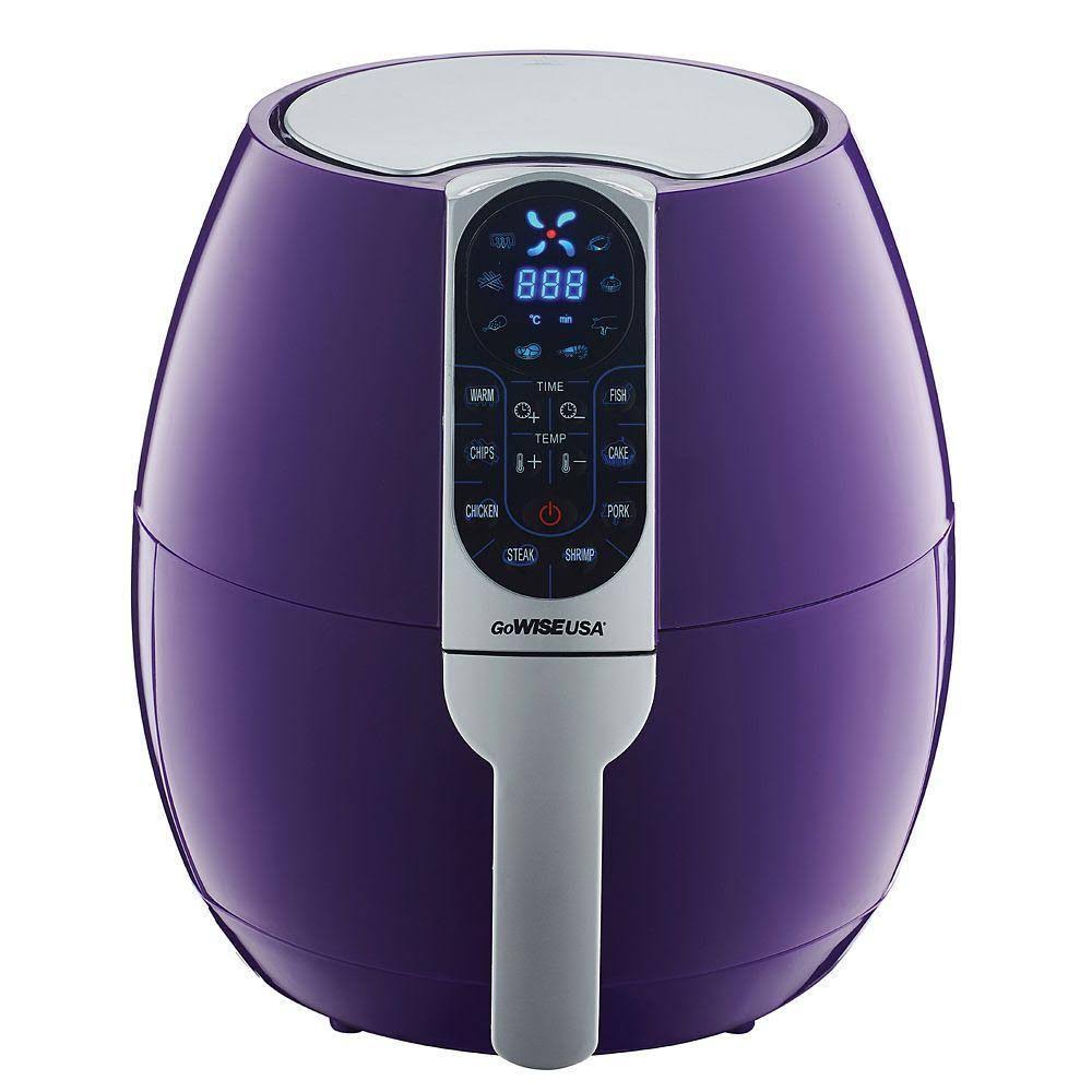 GoWISE USA 3.7-Quarts Programmable Air Fryer with 8 Cook Presets (Plum)