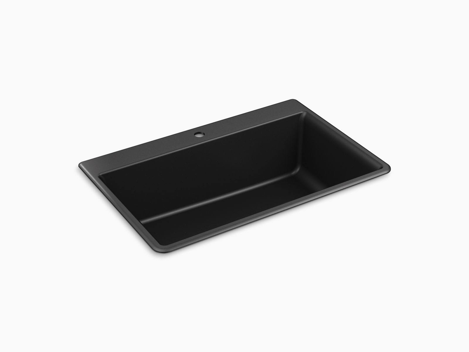 Kennon Dual Mount Neoroc Granite Composite 33 in. 1-Hole Single Bowl Kitchen Sink in Matte Black