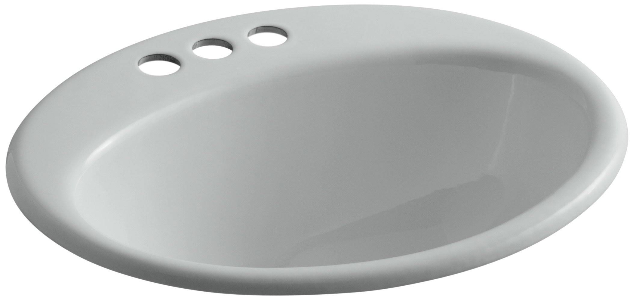 Kohler K-2905-4-95 Farmington 19x22 Drop in Bathroom Sink - Ice Grey