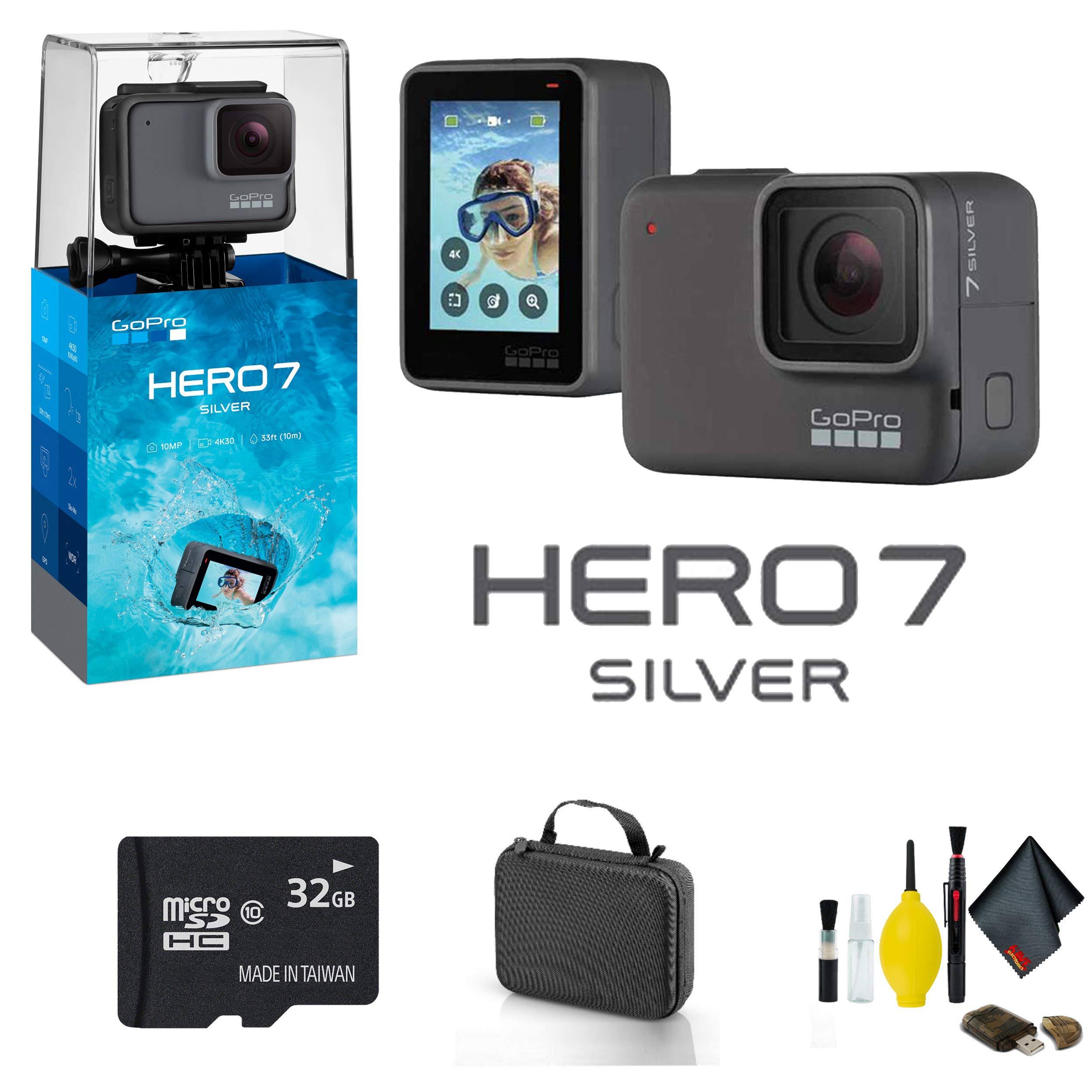 GoPro Hero7 Silver - Bundle Includes: 32GB Memory Card, Case and More - Starter Bundle