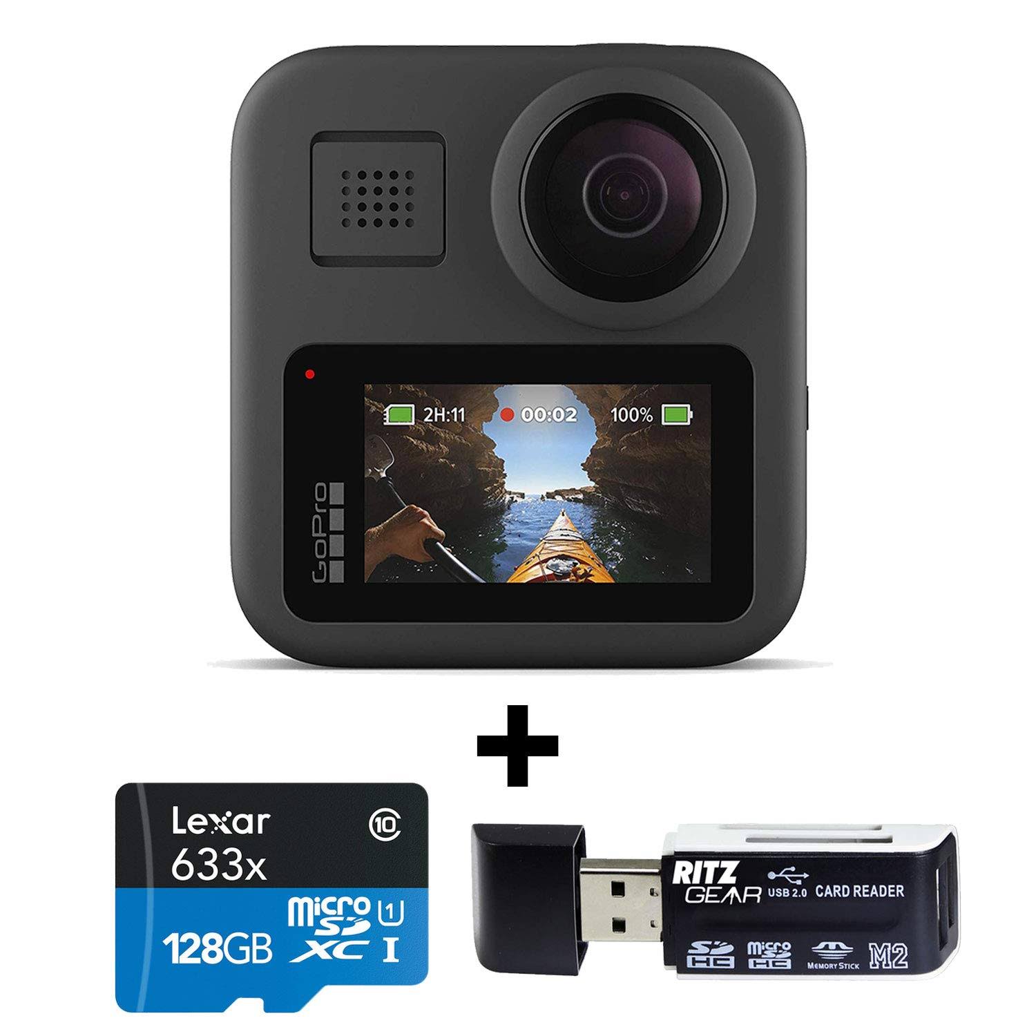 GoPro Max — Waterproof 360 + Traditional Camera with Touch Screen Spherical 5.6K30 HD Video 16.6MP 360 Photos 1080p Live Streami