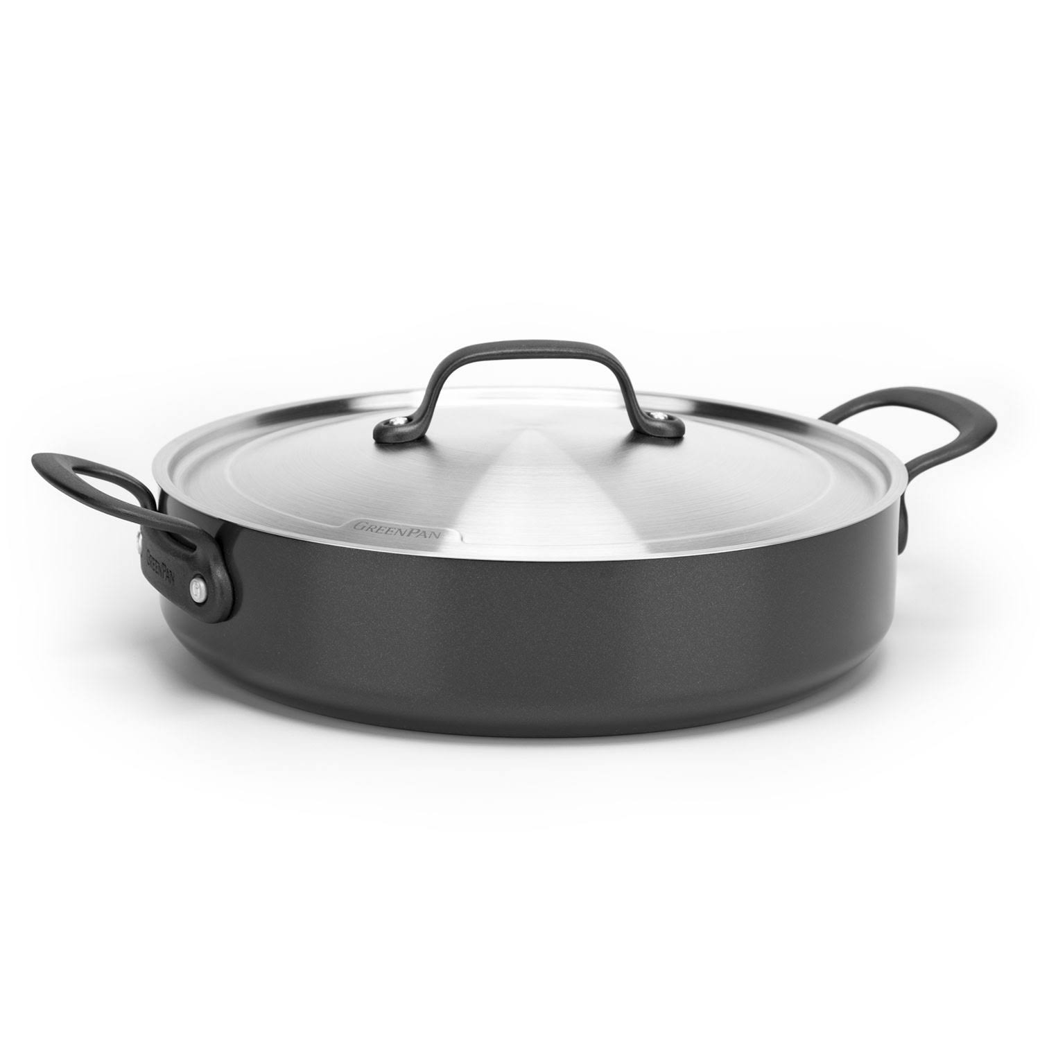 GreenPan Craft Frying Pan with Lid 30 cm - Sauté u0026 Sauteuse Pans Aluminium Black - CC002268-001